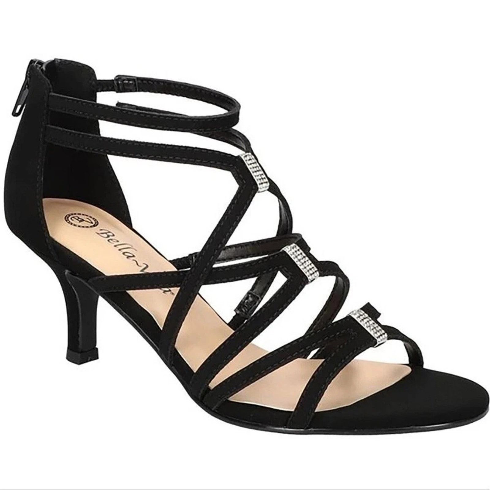 Other Bella Vita 11 Wide Width Black Strappy Heels Rhinestone Shoe Size US 11 / IT 41 - 8 Thumbnail
