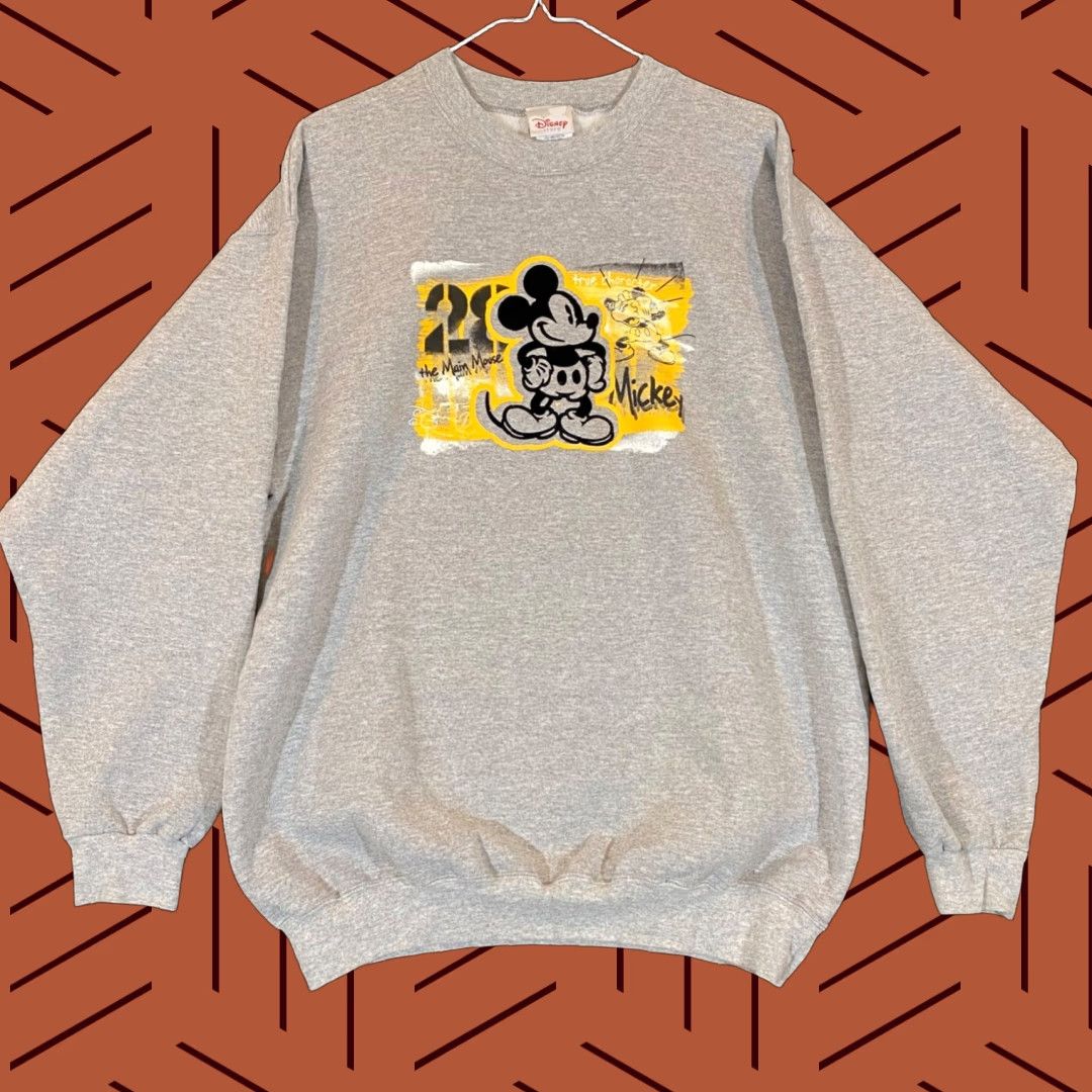 Disney Disney Sweatshirt Mens Large Gray Crewneck Pullover Mickey Main Mouse Jacket Coat Size US L / EU 52-54 / 3 - 1 Thumbnail