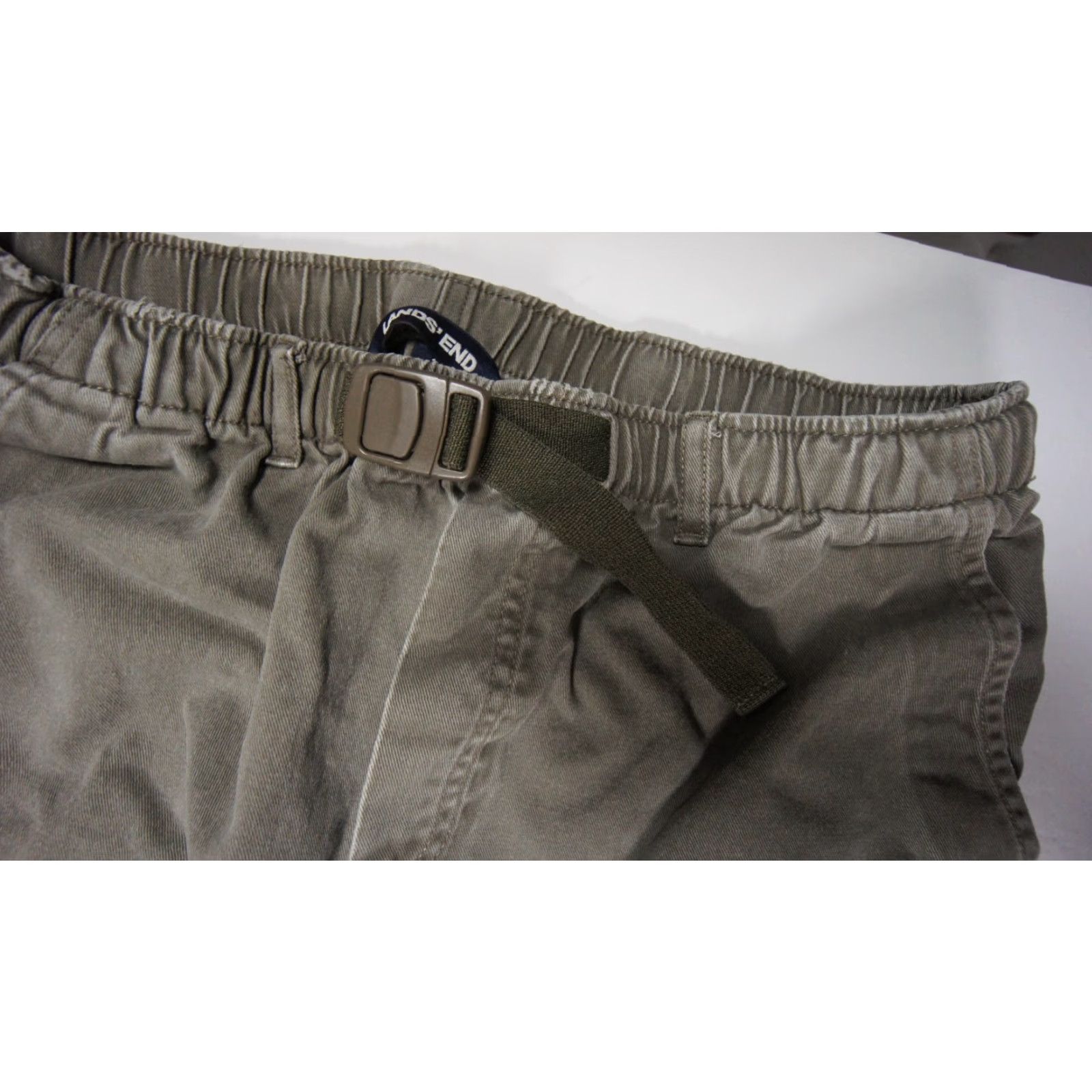 Lands' End VINTAGE Lands' End Pants Women 20 Green Belted Outdoor 32x30 Khakis Casual Travel Women Size 42" / US 20 - 3 Thumbnail