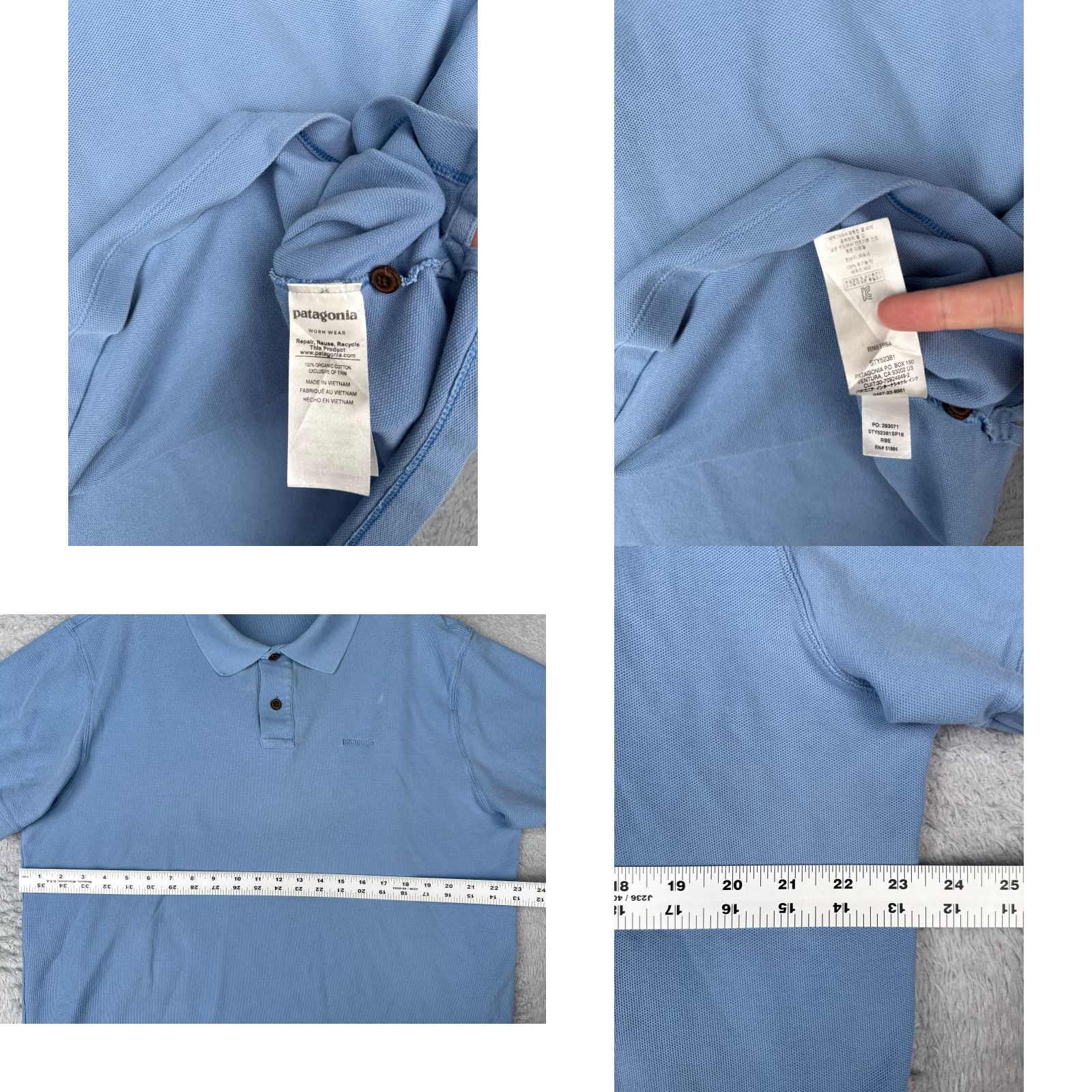 Patagonia Patagonia Polo Shirt Adult XL Blue 100% Cotton Jersey Belwe Pique Shirt Short Sleeve Slim Fit Mens Size US XL / EU 56 / 4 - 8 Thumbnail