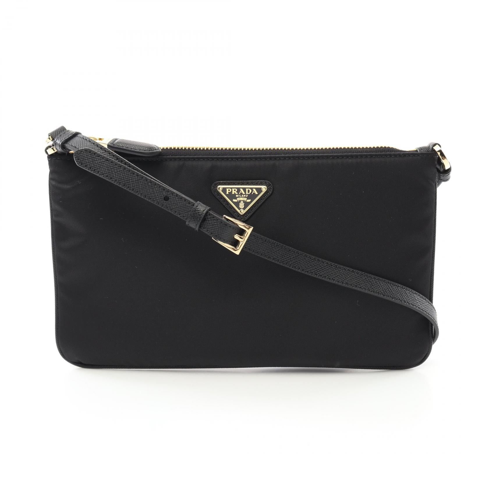 Prada Prada Shoulder Bag Nylon Saffiano Leather Black Size ONE SIZE - 1 Thumbnail