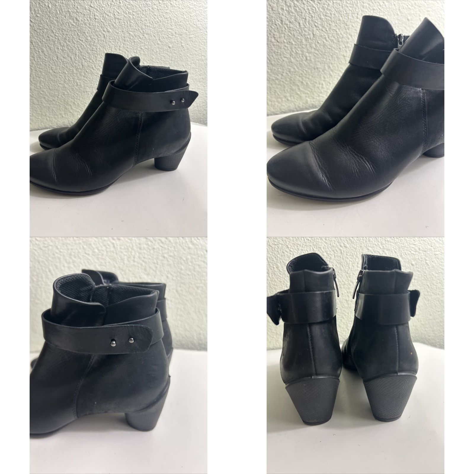Ecco ECCO Sculptured 45 Leather Closed Ankle Zipper Boots Black Bootie Women's EU 37 US 6 Leather Zipper Bootie Heel Cone Solid Ankle Boots Size US 6 / IT 36 - 8 Thumbnail