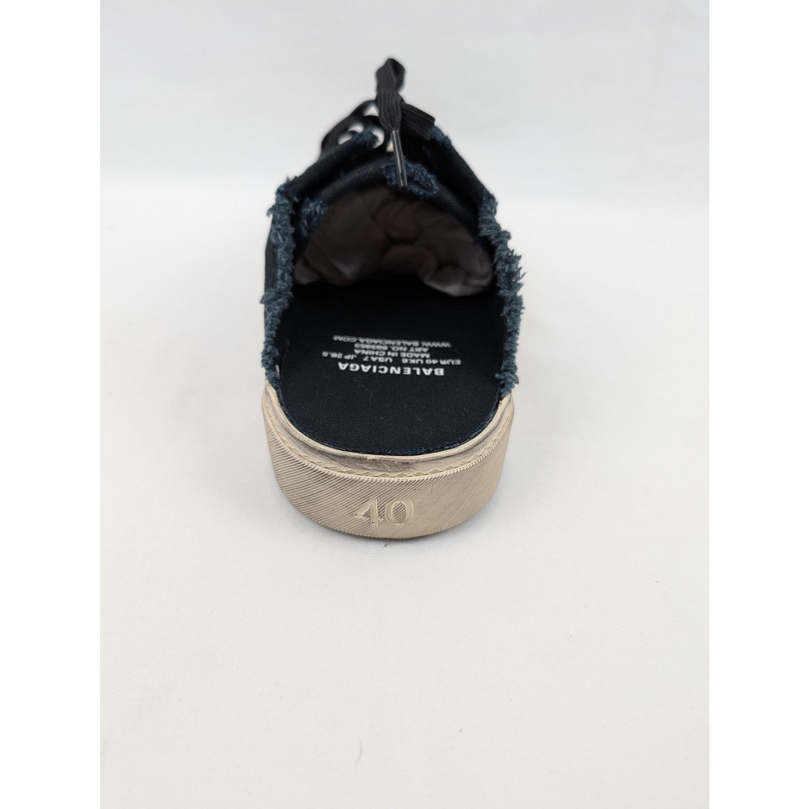 Balenciaga o1rshd1 Paris Mule Destroyed Mule VLUC in Black/White Size US 8 / EU 41 - 10 Thumbnail