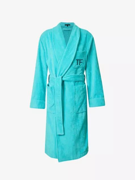 Tom Ford o1w1db10624 Cotton Robe in Light Blue Size US M / EU 48-50 / 2 - 1 Thumbnail