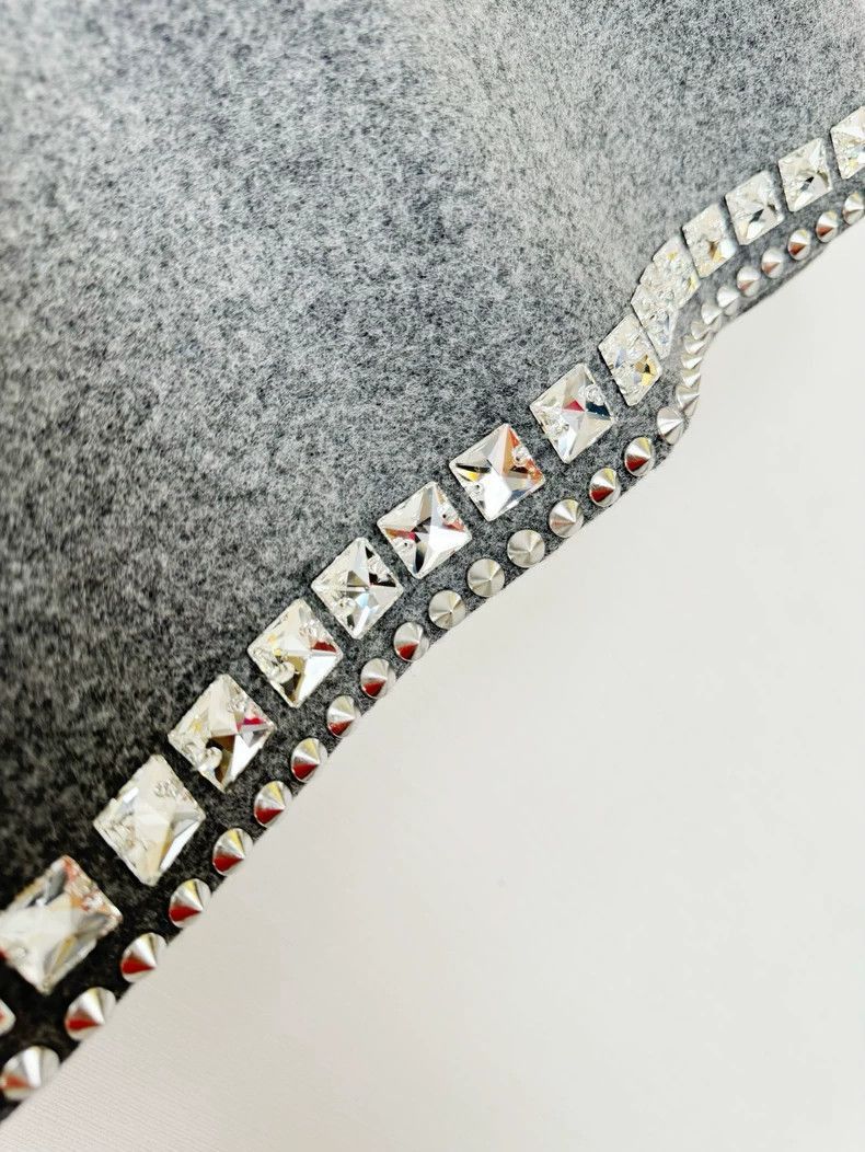 Prada Miumiu Wool Crystal Embellished Skirt-2506 Size 35" - 2 Thumbnail