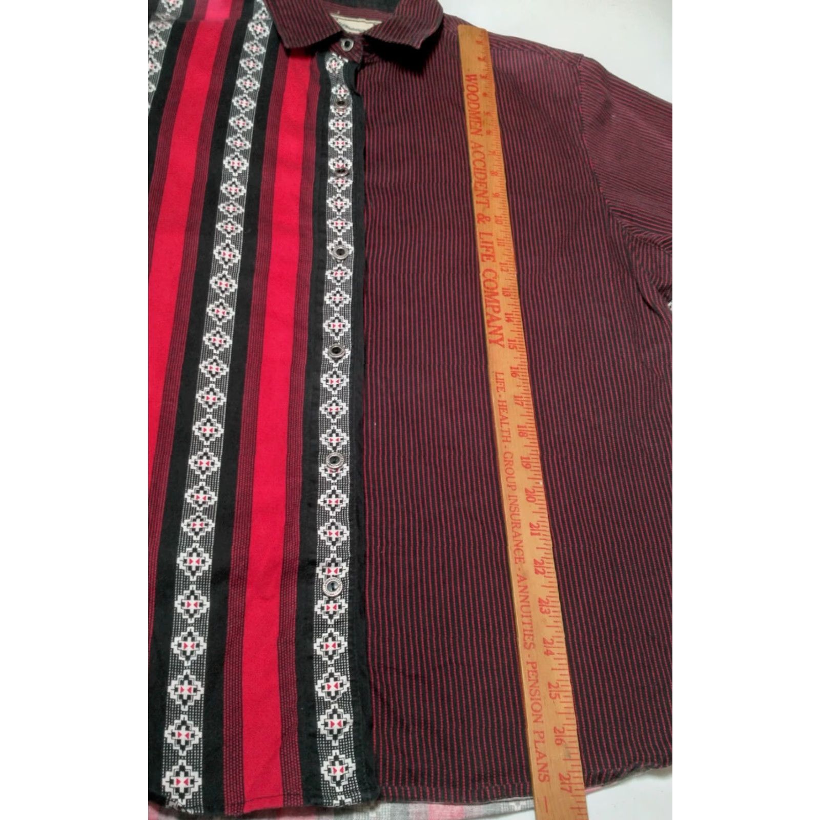 Wrangler VINTAGE Wrangler Shirt Women XL Red Black Stripe Southwestern Geometric Western Button-Up Size XL / US 12-14 / IT 48-50 - 6 Thumbnail