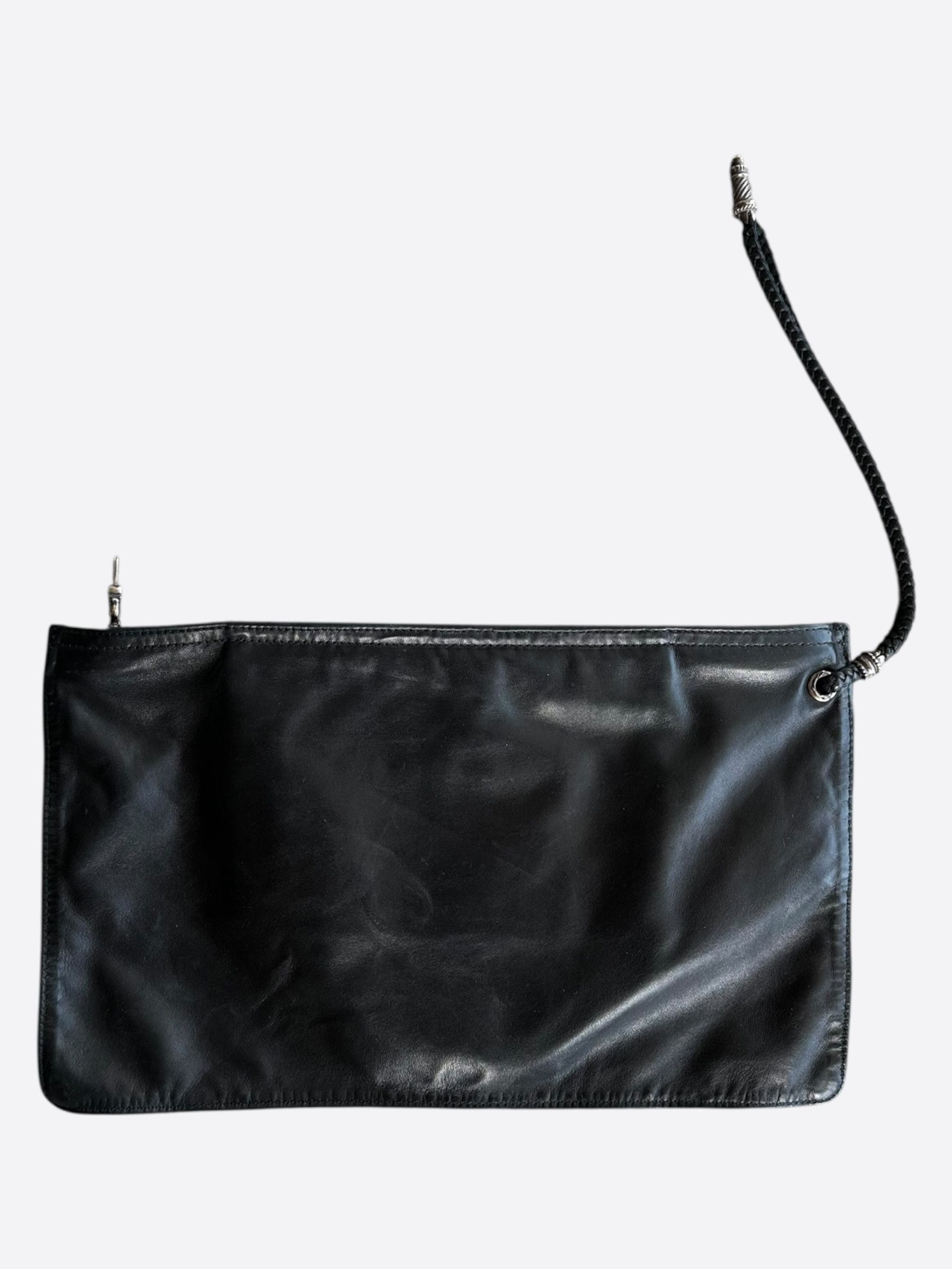 Chrome Hearts Chrome Hearts Black Fleur Leather Pouch Size ONE SIZE - 2 Thumbnail