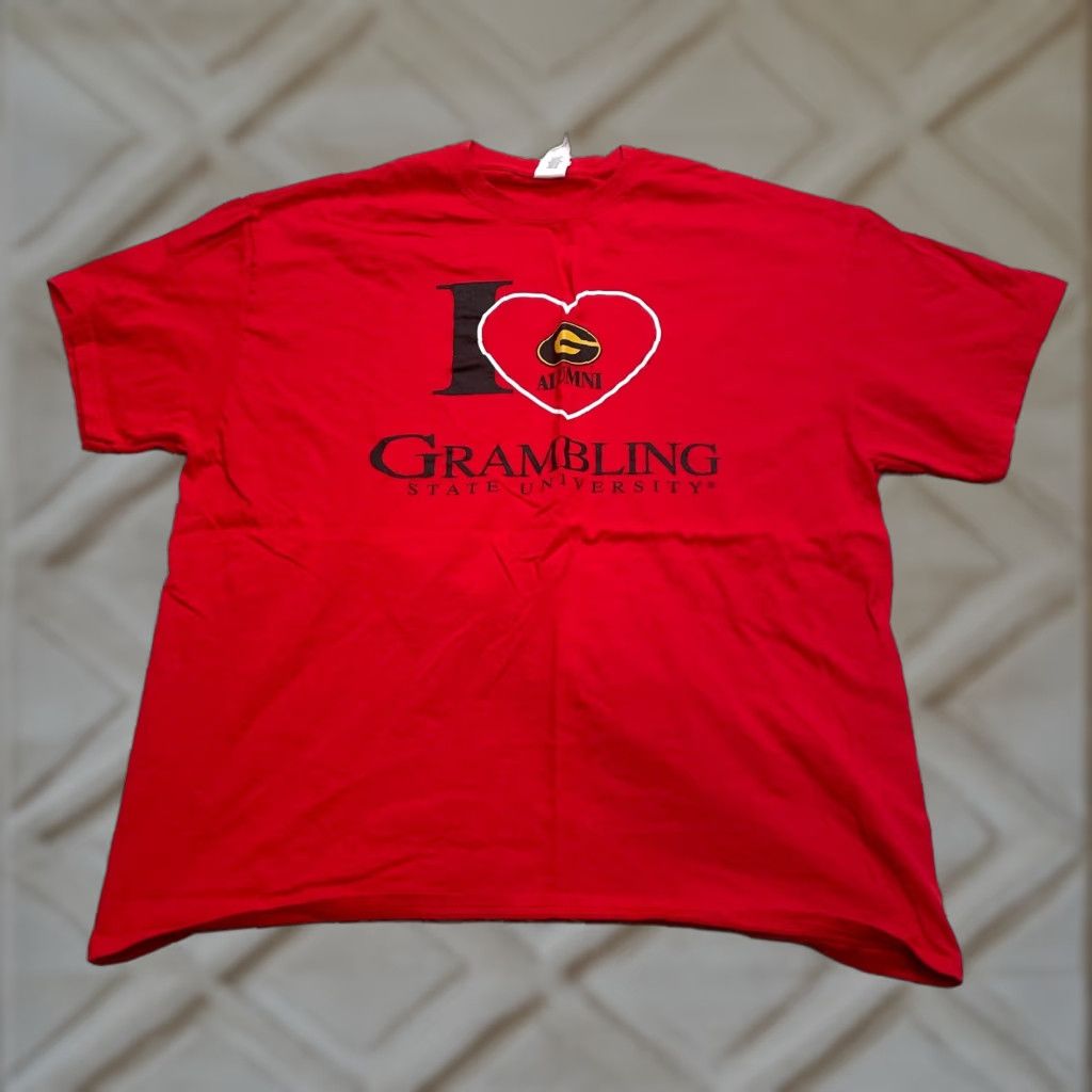 Gildan Gildan Heavy Cotton Shirt Mens XL Red I Love Grambling State University Alumni Size US XL / EU 56 / 4 - 1 Thumbnail