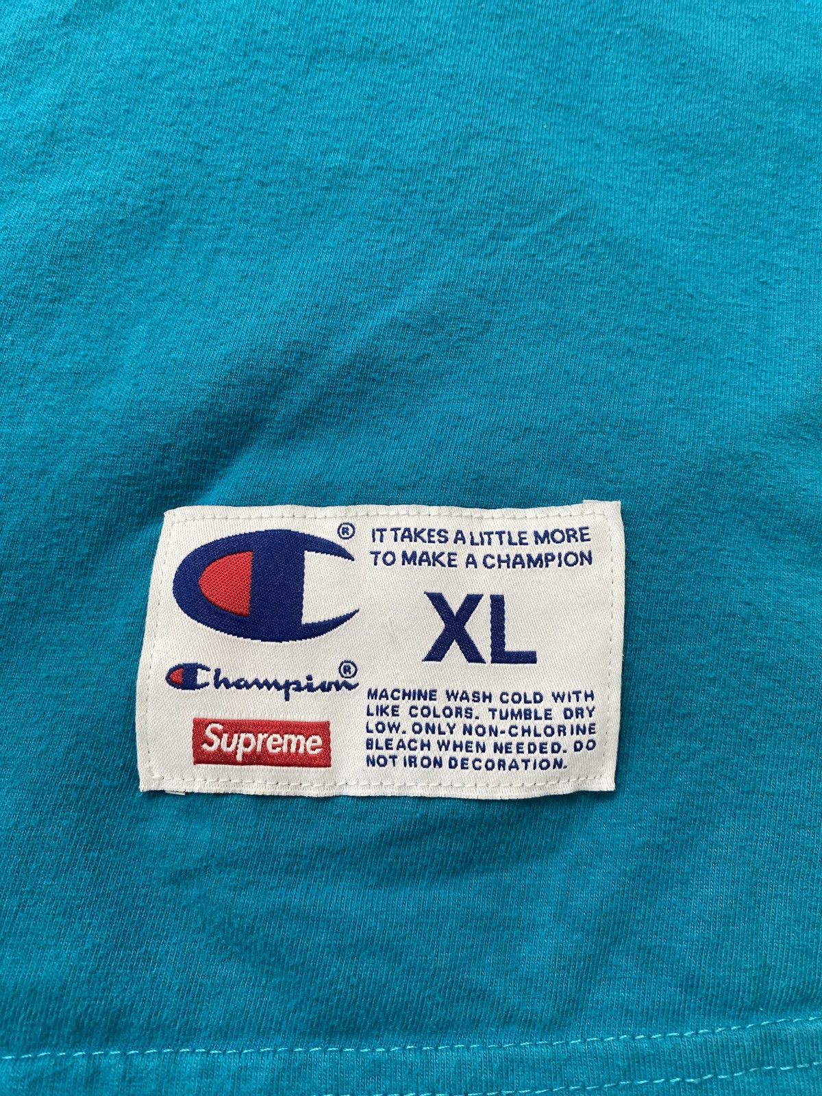 Supreme Supreme X Champion tee ss19 Size US XL / EU 56 / 4 - 4 Thumbnail