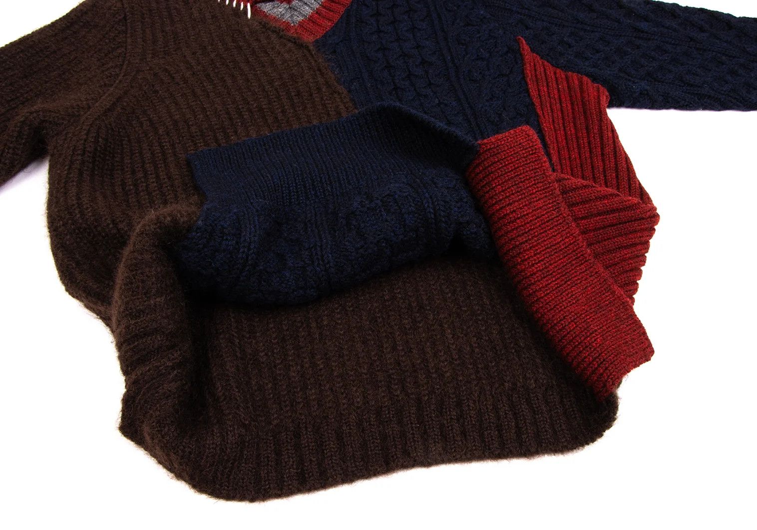 Kolor Crazy Pattern Chunky Knit in Dark Brown Size US M / EU 48-50 / 2 - 10 Thumbnail