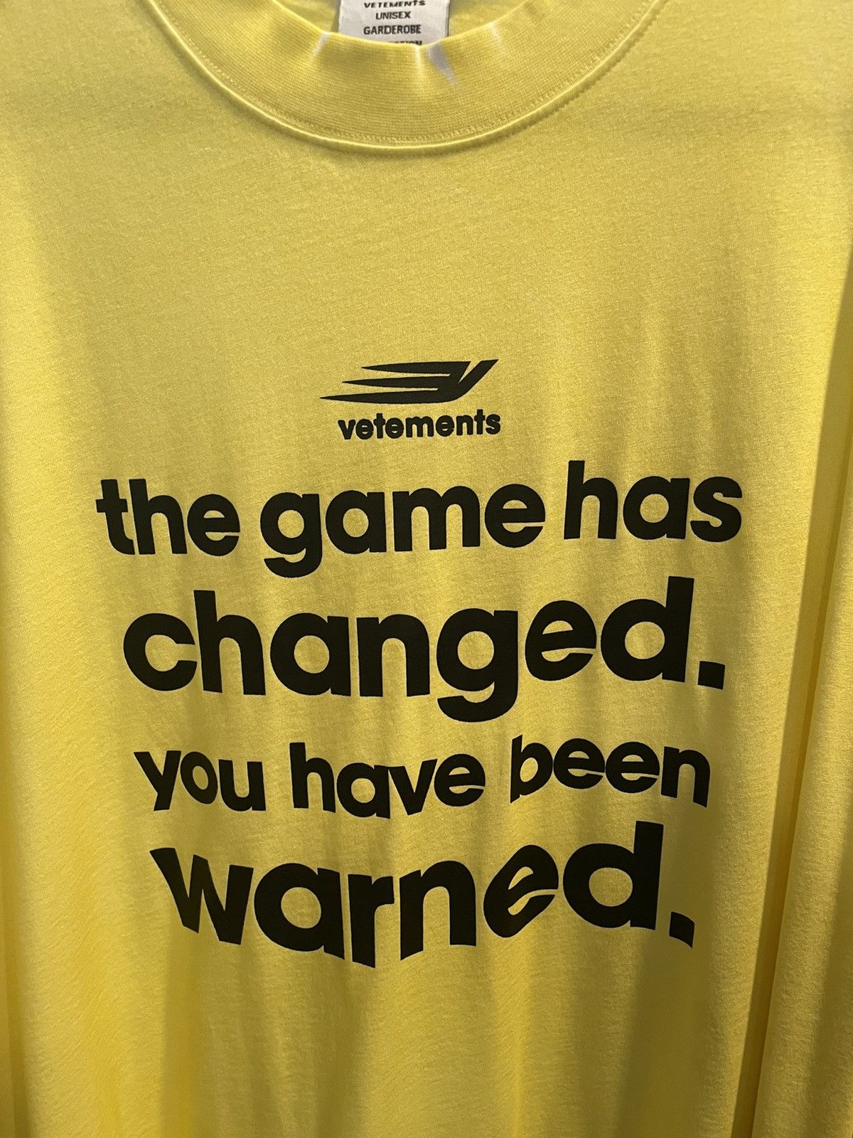 Vetements VETEMENTS👾 Yellow Game Changing Tee Shirt *RARE* Size US M / EU 48-50 / 2 - 8 Thumbnail