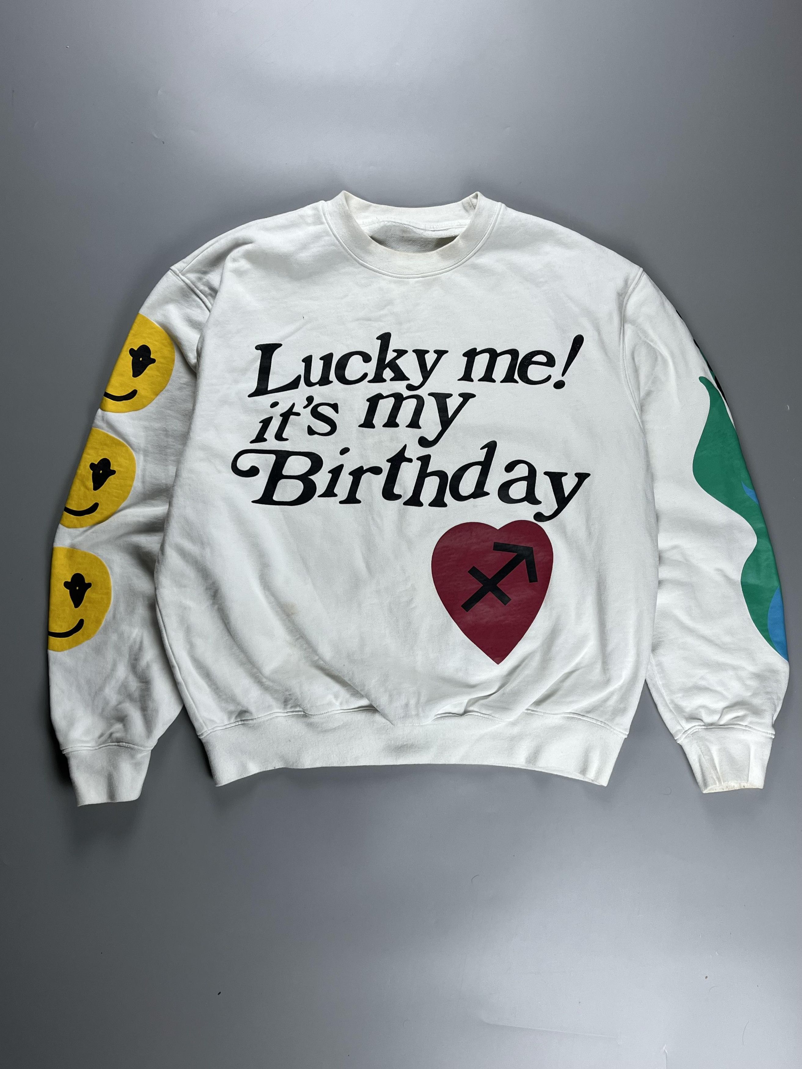 Kanye West Streetwear Vintage RARE Kanye West Mens Lucky Me Its My Birthday Sweatshirt Grailed