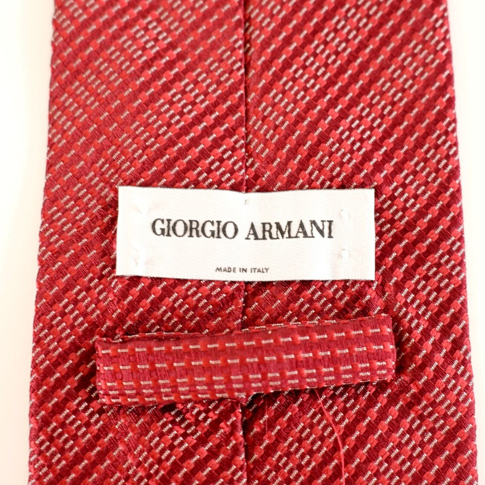 Giorgio Armani Giorgio Armani Red Chains Striped Woven Wide Silk Tie Size ONE SIZE - 3 Thumbnail
