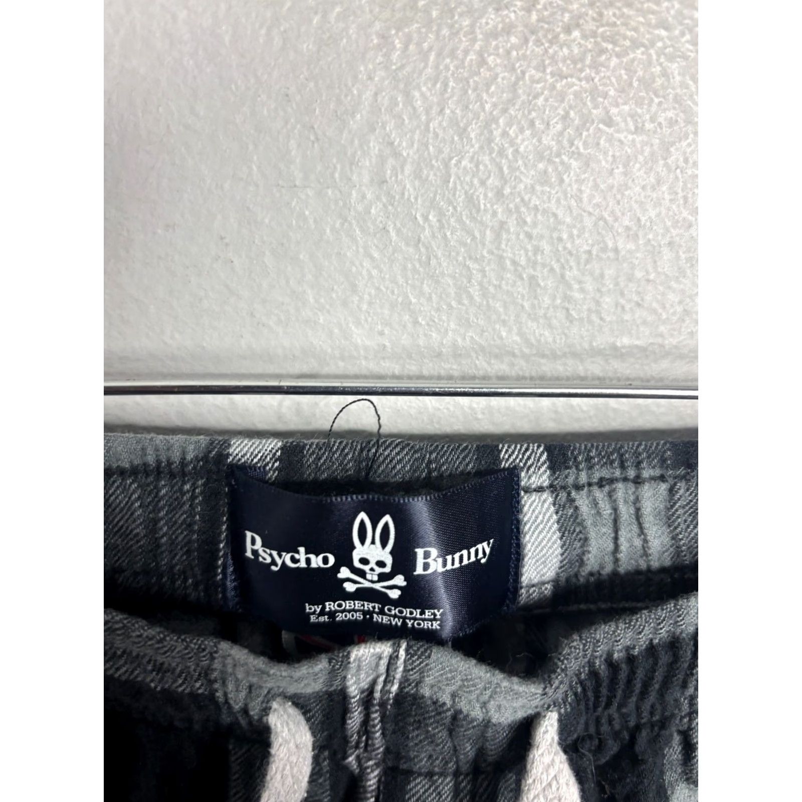 Psycho Bunny Psycho Bunny Pajama Pants Mens Large Black Plaid Lounge Bottoms Pockets 6370 Size US 33 - 4 Thumbnail