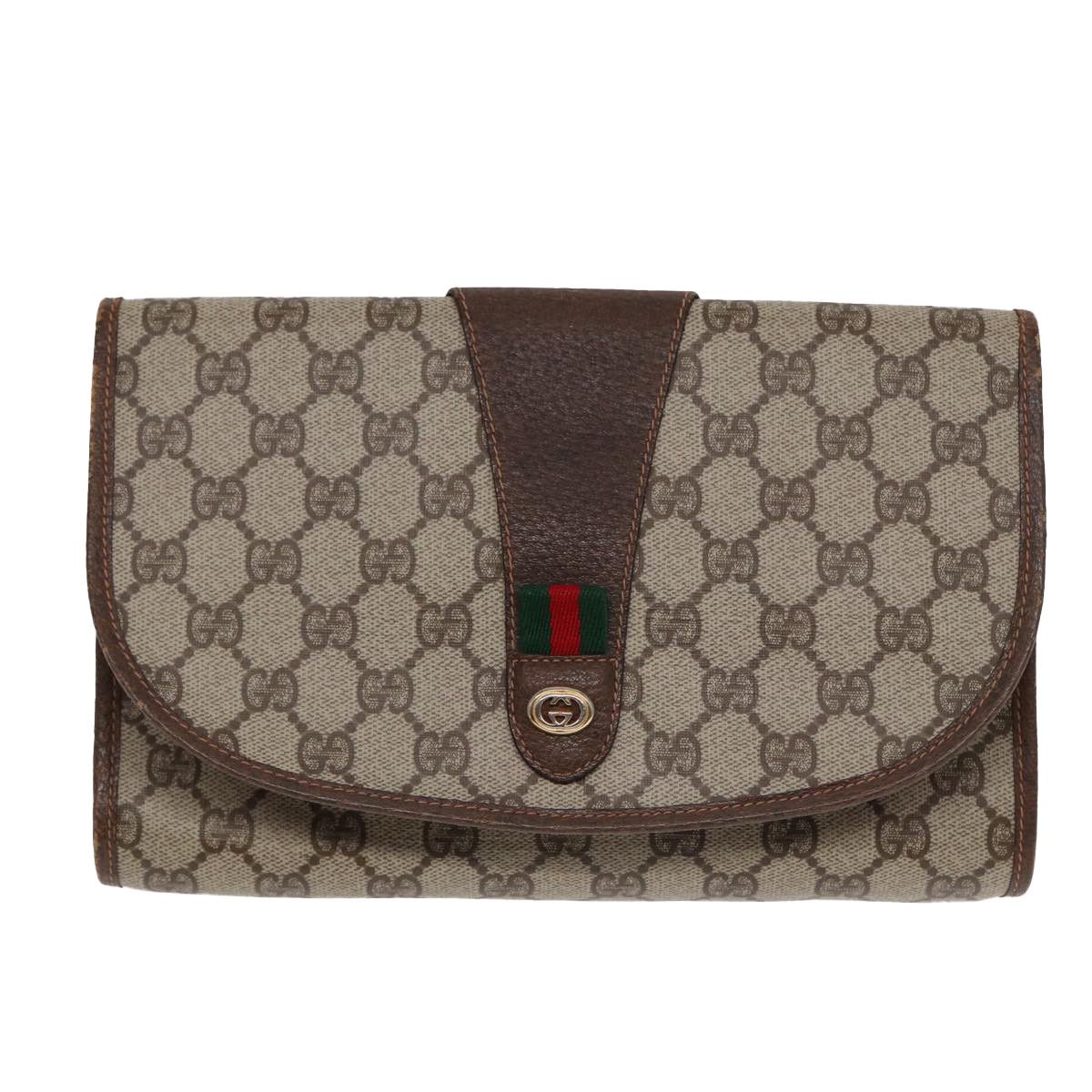 Gucci Sherry Brown Canvas Clutch Bag (Pre-Owned) Size ONE SIZE - 1 Thumbnail