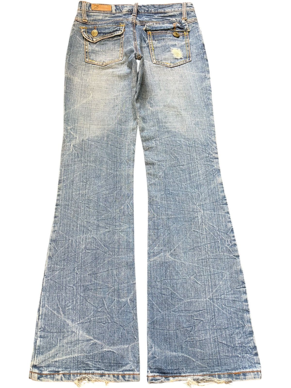 Hysteric Glamour Vintage Japanese Brand Distress Low Rise Flare Jeans Size 27" / US 4 / IT 40 - 2 Thumbnail