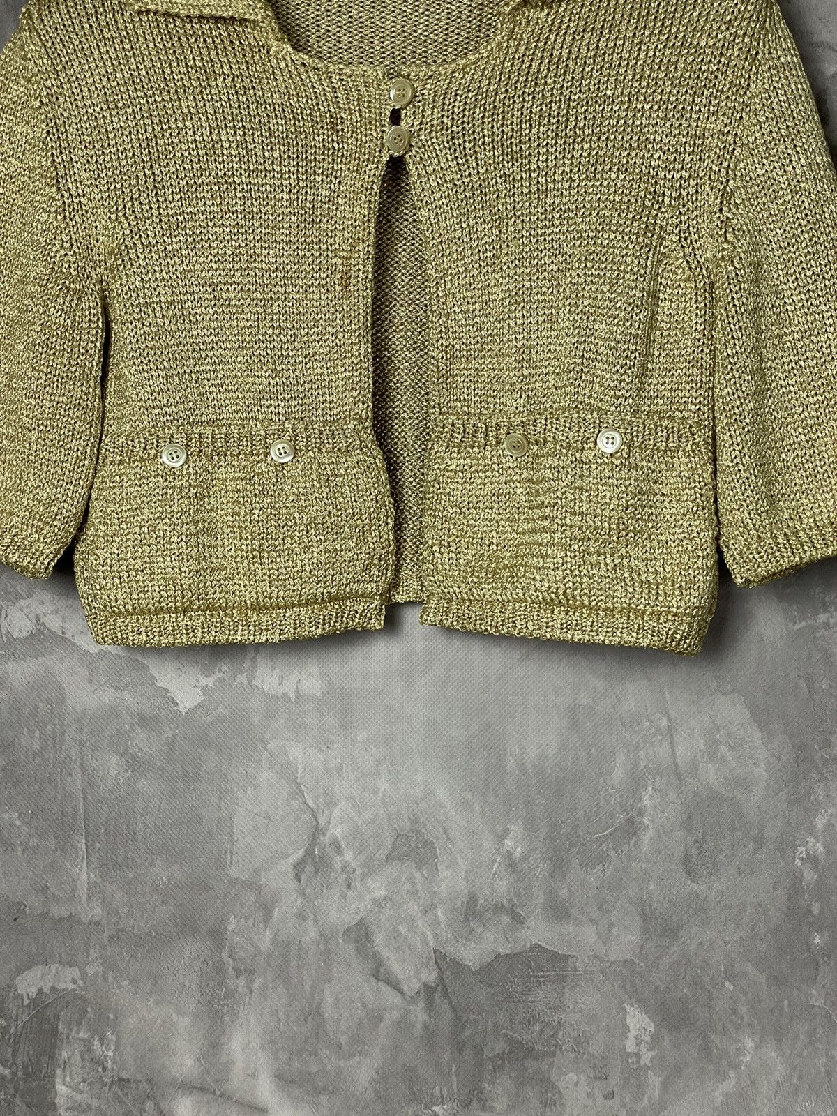 Moschino × Vintage Moschino Cheap and Chic Golden Tweed Mini Blazer Size S / US 4 / IT 40 - 5 Thumbnail