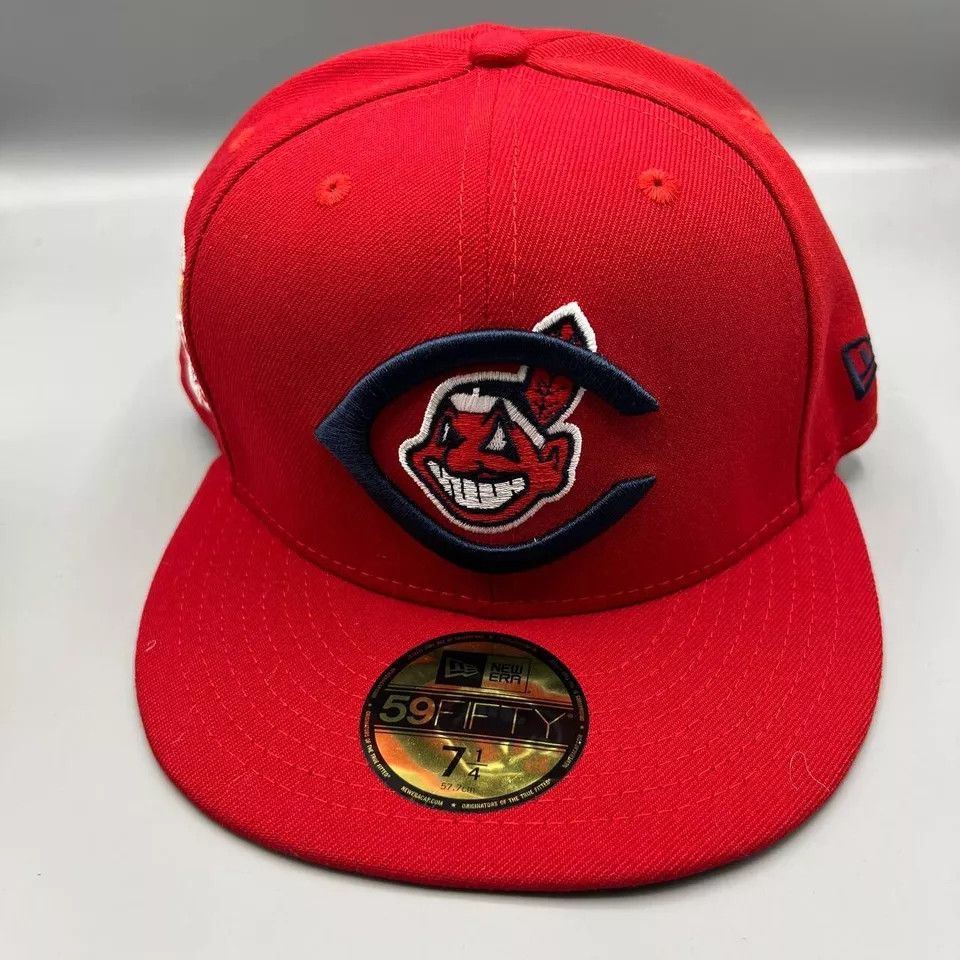 New Era Cleveland Indians Guardians Hat Men 7 1/4 Red Fitted New Size ONE SIZE - 2 Thumbnail