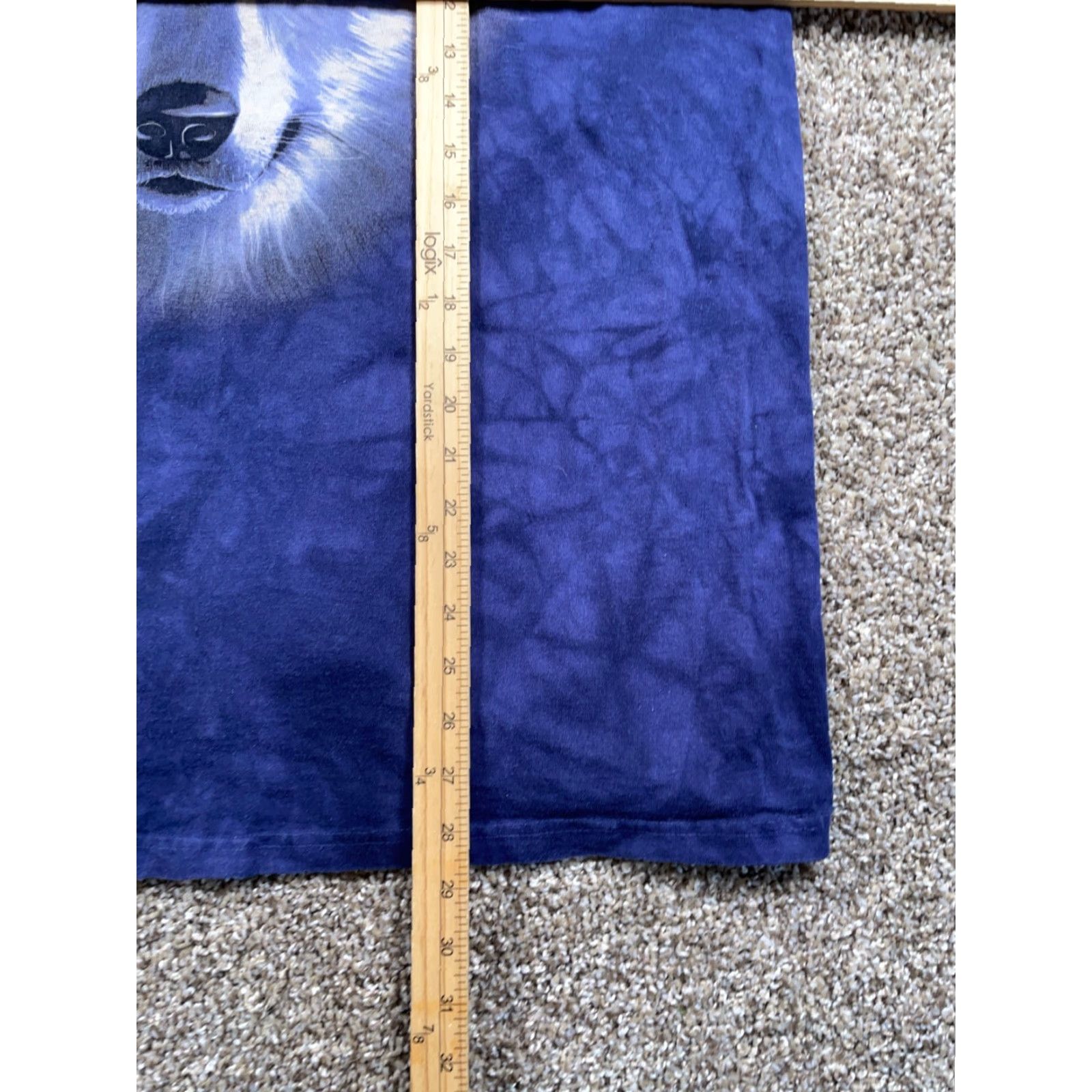 The Mountain VTG The Mountain Wolf Face Print Long Sleeve T-Shirt Dark Blue Tie Dye XL Men’s Adult Crew Neck 100% Cotton Jersey Graphic Print Vintage Size US XL / EU 56 / 4 - 7 Thumbnail