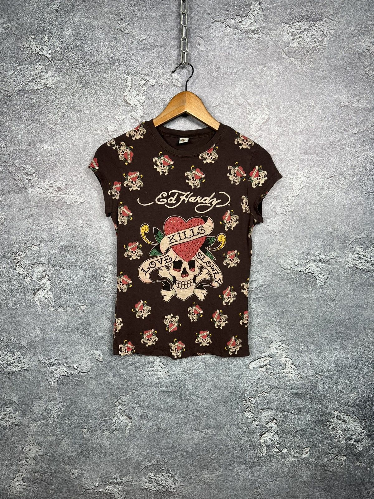 Ed Hardy Vintage Ed Hardy by Christian Audigier Monogram T-shirt Size S / US 4 / IT 40 - 1 Thumbnail