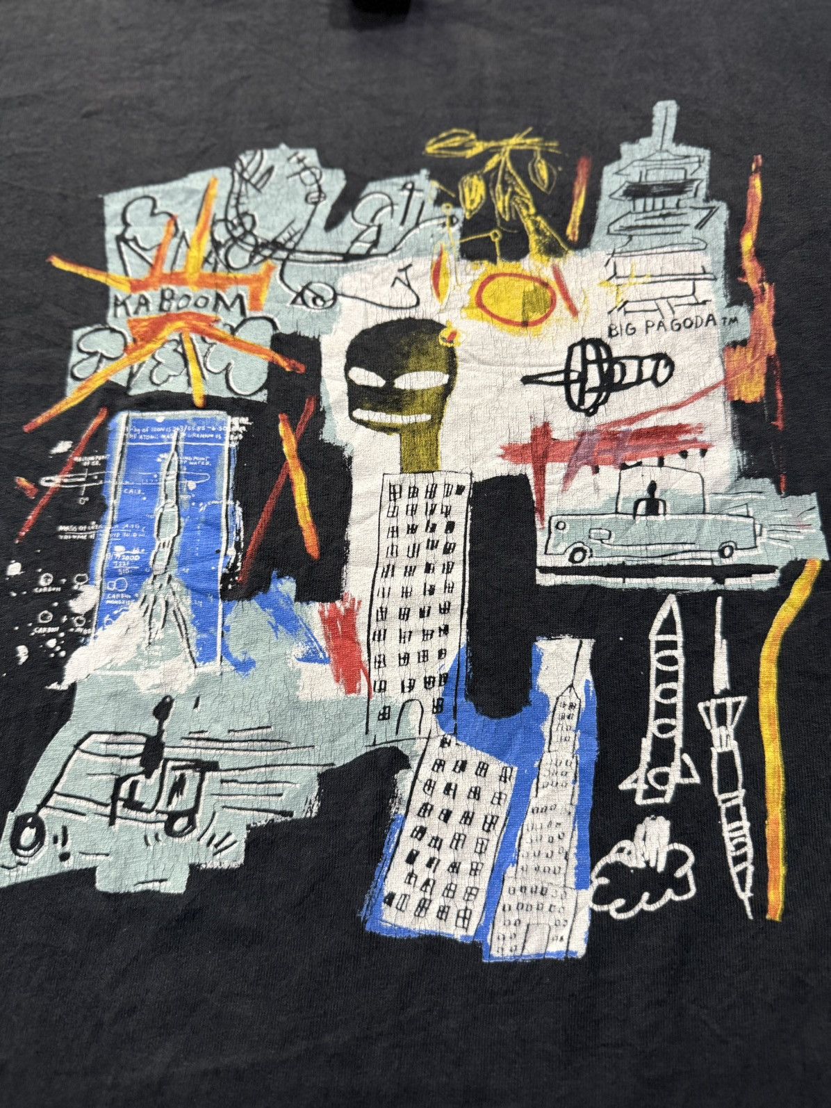 Fruit Of The Loom × Jean-Michel Basquiat × Vintage Rare Vintage Jean Michel Basquiat Art Faded Tee Size US M / EU 48-50 / 2 - 9 Thumbnail