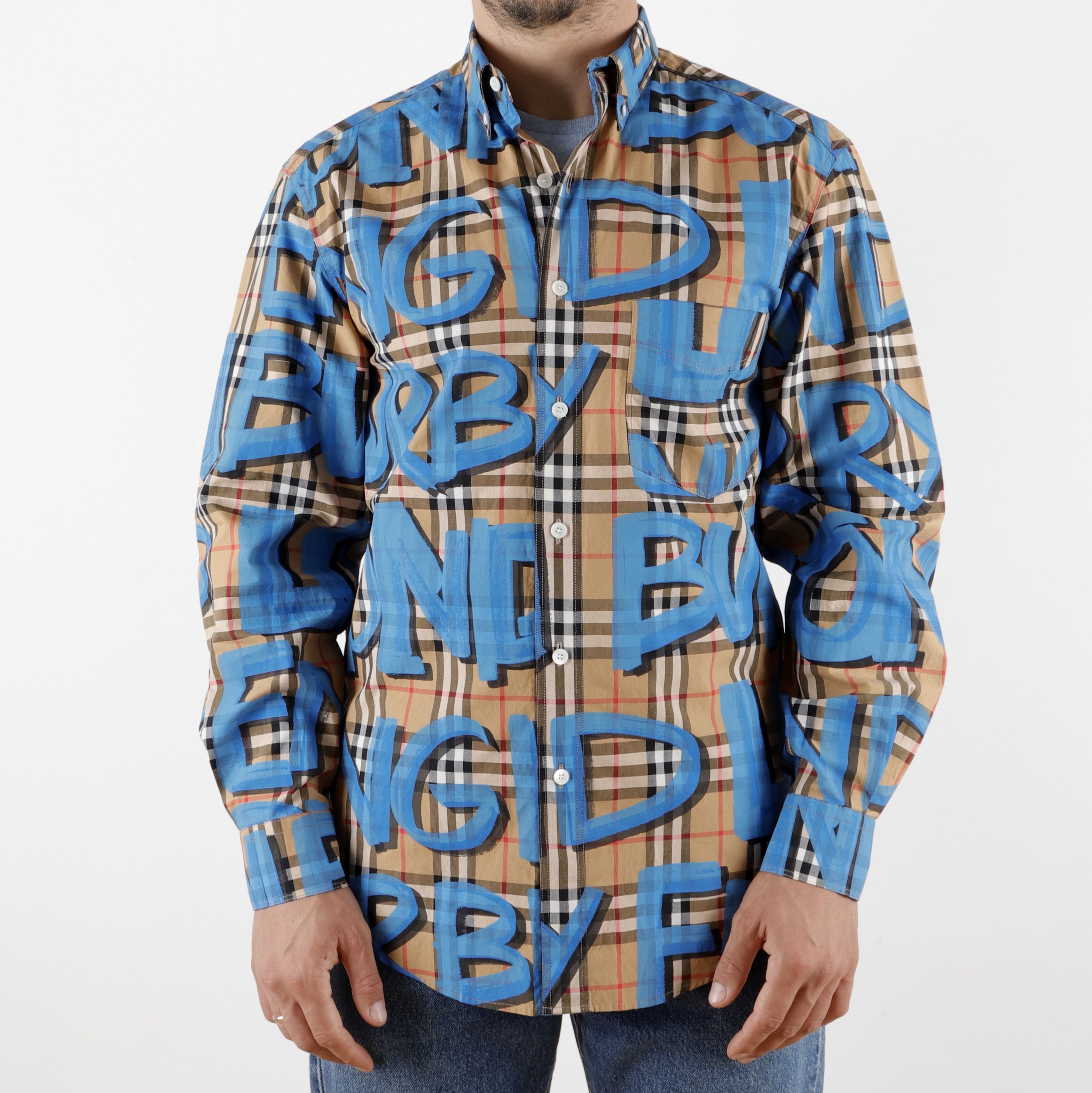 Burberry shops graffiti shirt blue