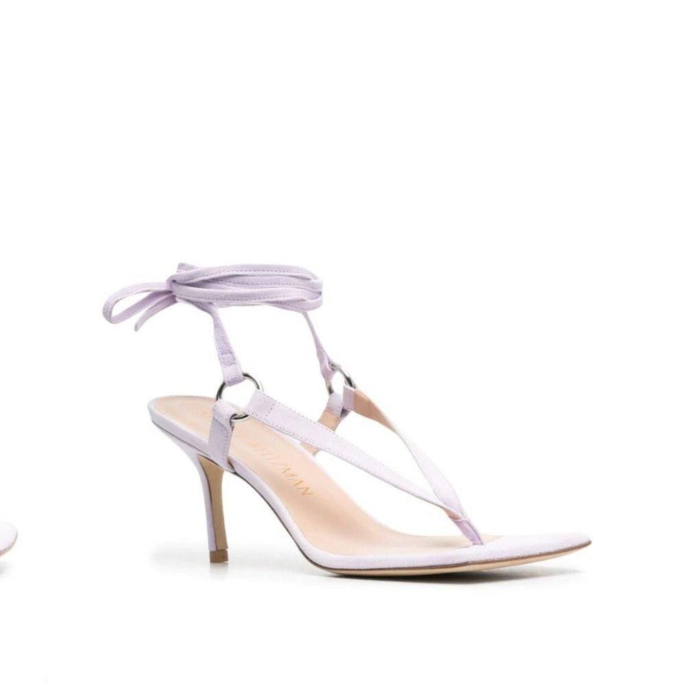 Stuart Weitzman Stuart Weitzman Suede Lalita 75mm Sandals Light Purple Size US 7 / IT 37 - 3 Thumbnail