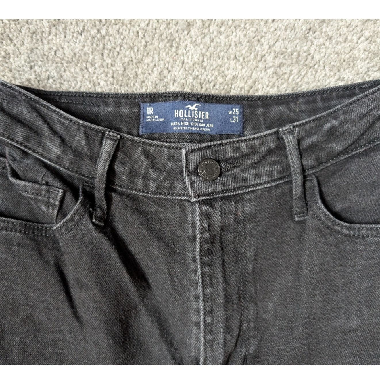 Hollister Hollister DadJeansWomen's 1R BlackStretchDenim UltraHighRise Size 25" / US 0 / IT 36 - 2 Thumbnail