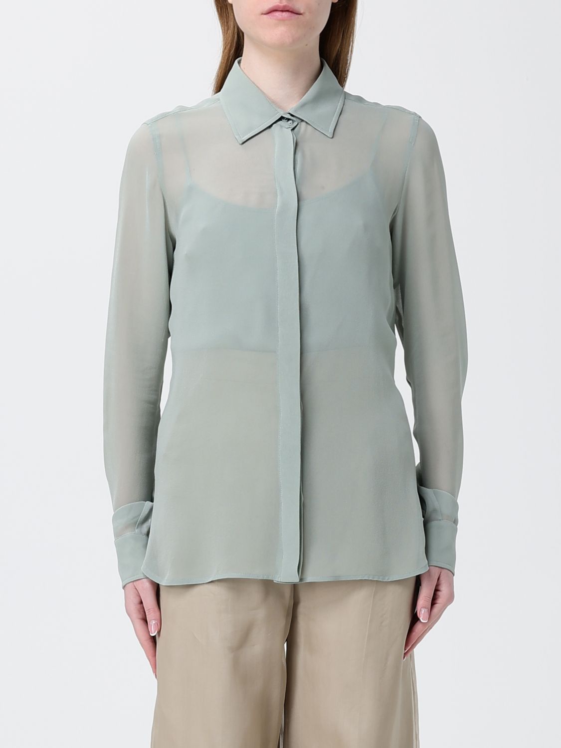 Max Mara Max Mara Shirt Woman Green Size M / US 6-8 / IT 42-44 - 1 Thumbnail