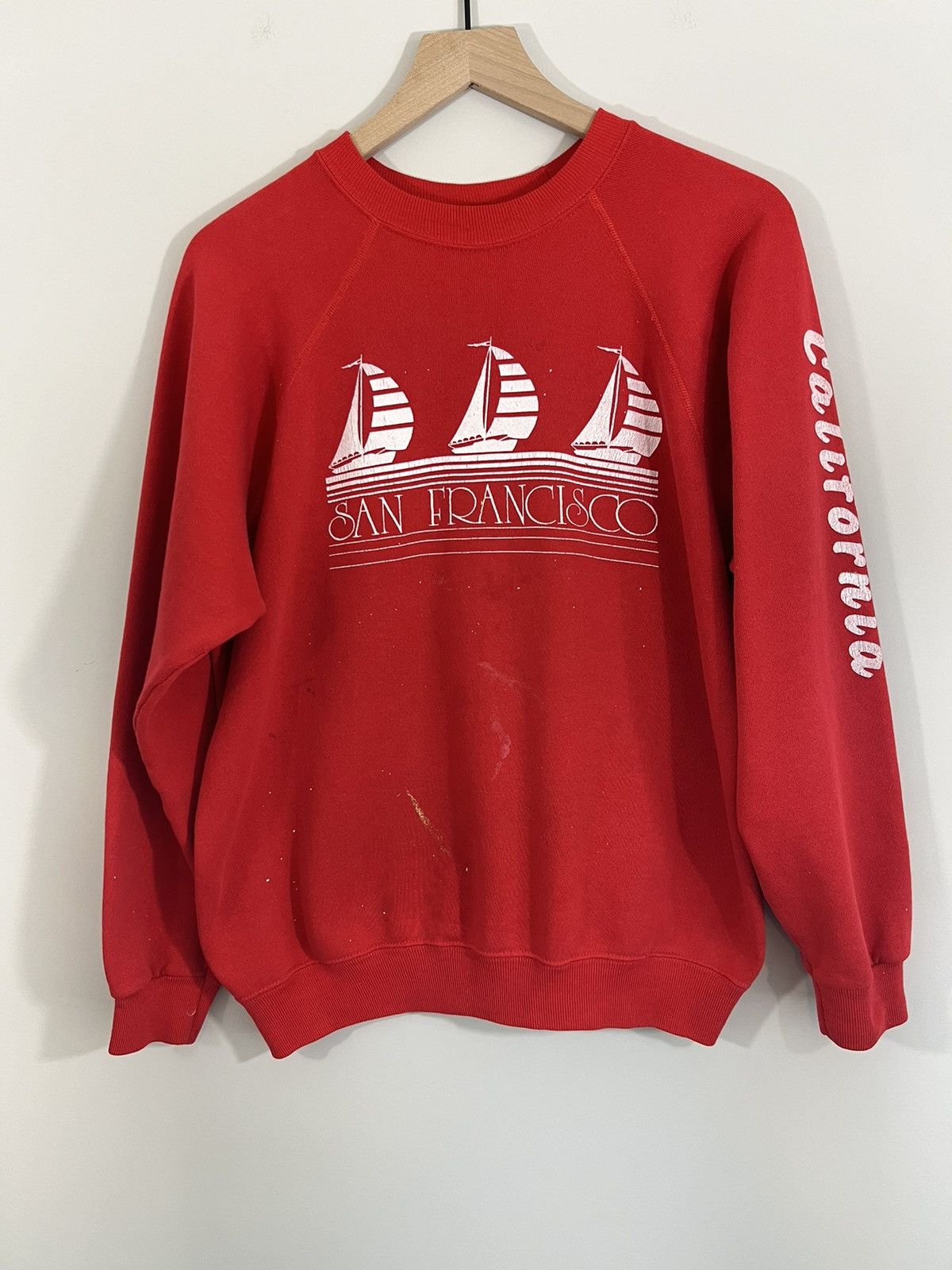 Vintage Thrashed Paint Stain San Francisco Distressed Cali Crewneck Size US L / EU 52-54 / 3 - 1 Thumbnail