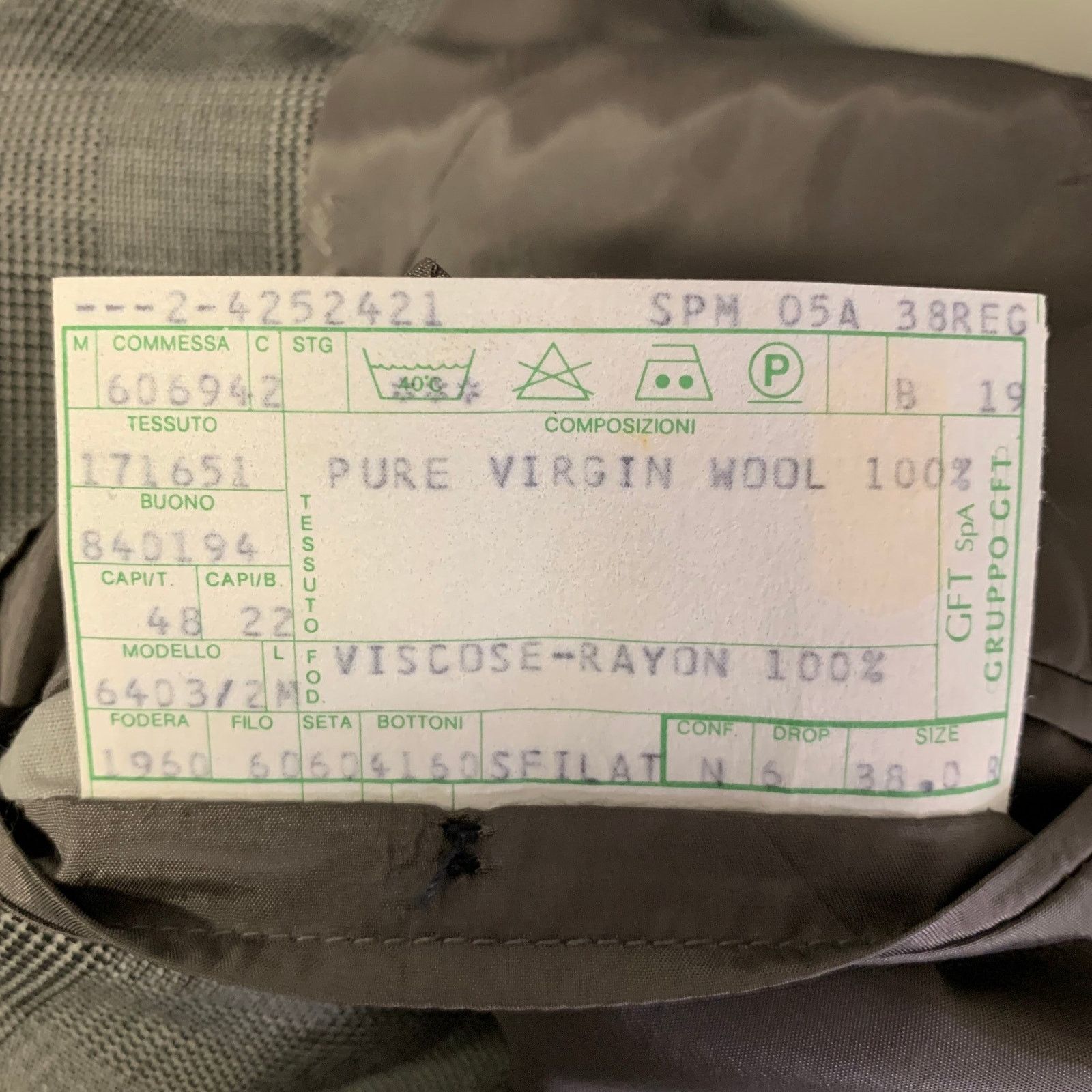 Valentino VALENTINO 38 Grey Black Glen Check Virgin Wool Sport Coat Size 38R - 8 Thumbnail