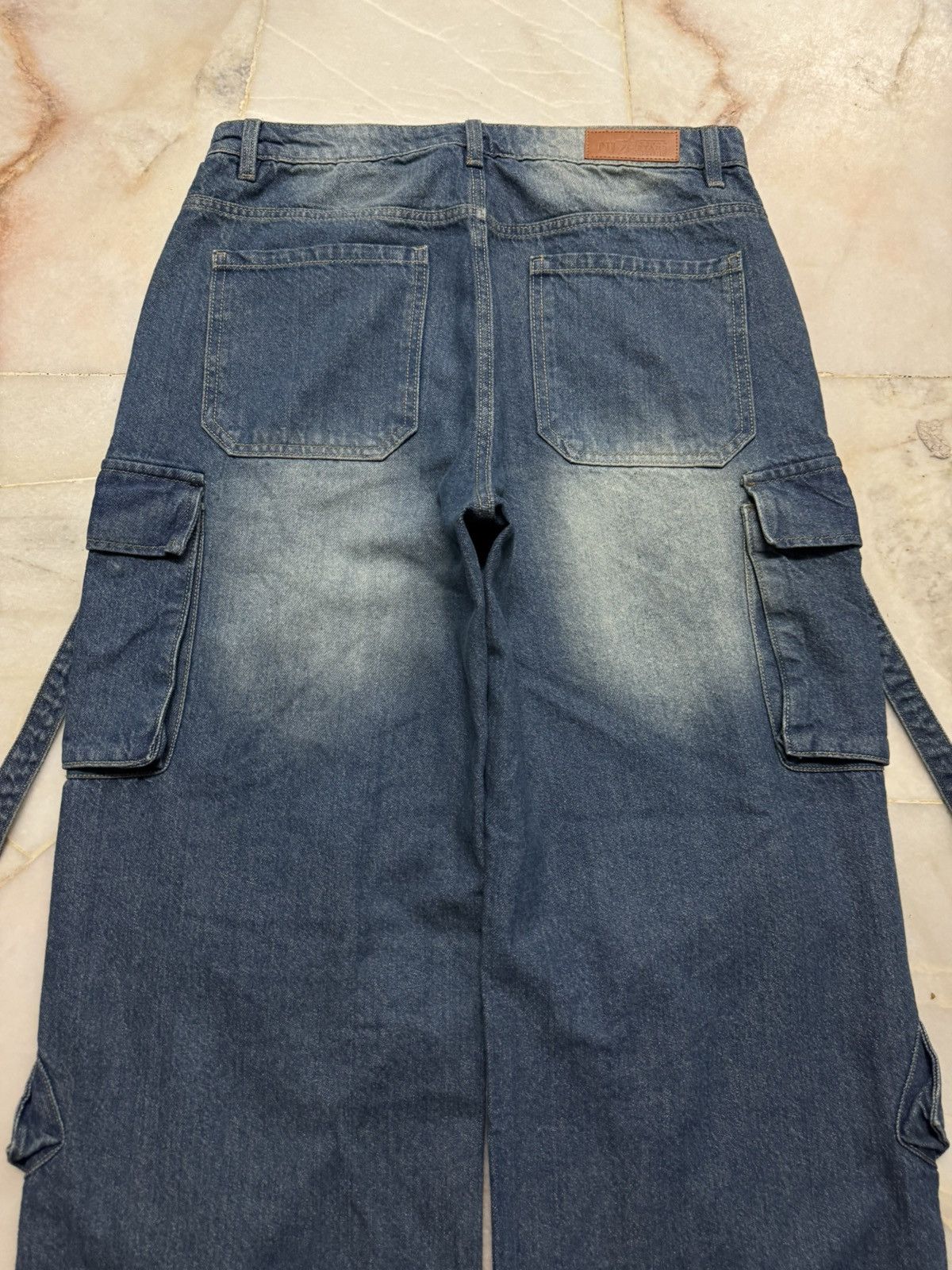 20471120 💥Insane Baggy💥NJ SUPER BAGGY POCKET BUSHPANTS BLEACH DENIM Size US 32 / EU 48 - 12 Thumbnail