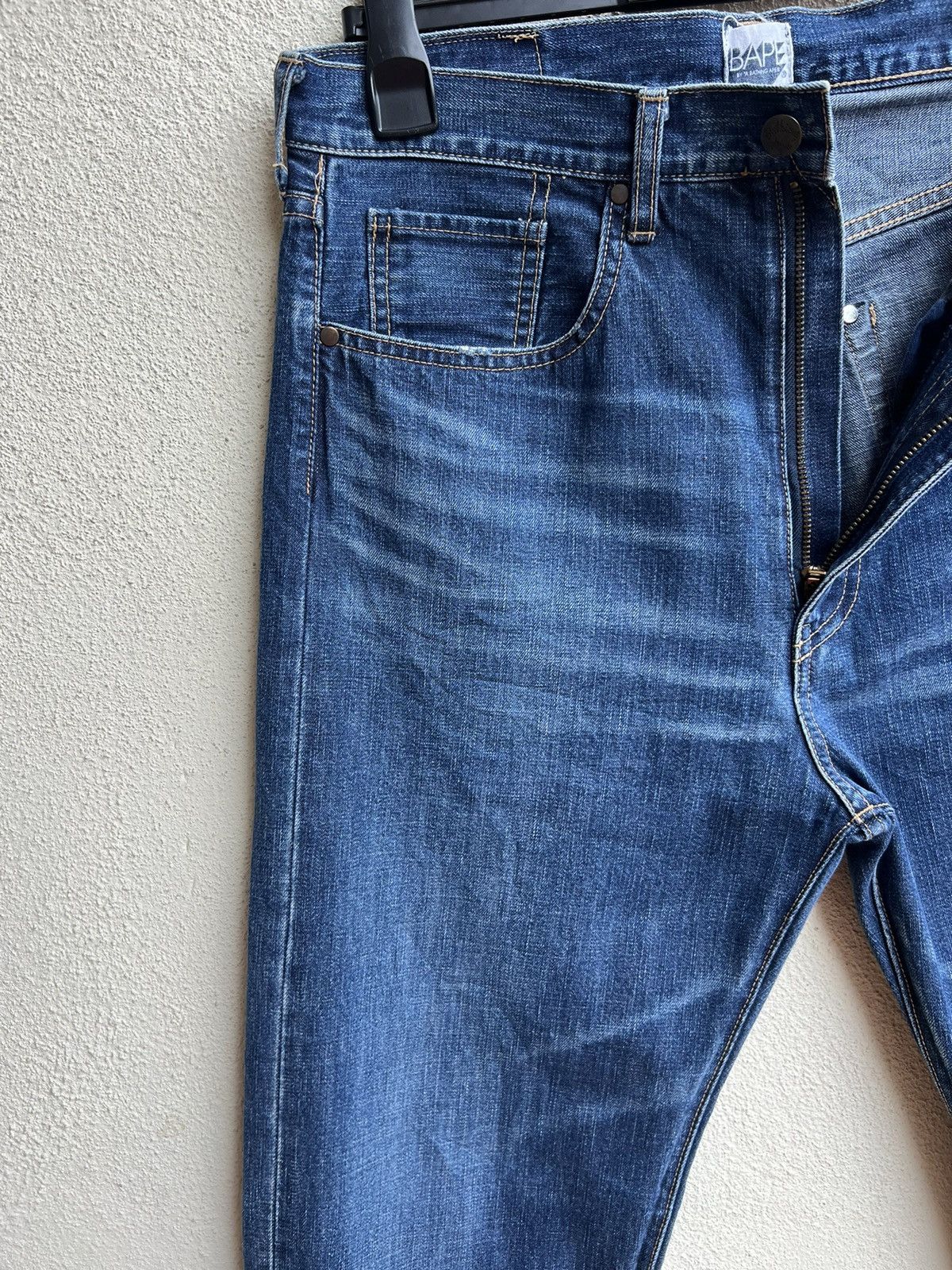 Bape Vintage A Bathing Ape Nigo Era Fade Blue Denim Jeans Size US 32 / EU 48 - 8 Thumbnail