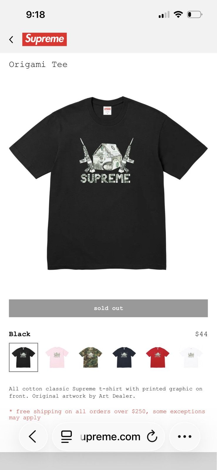 Supreme Supreme Origami Tee Size US XL / EU 56 / 4 - 1 Preview