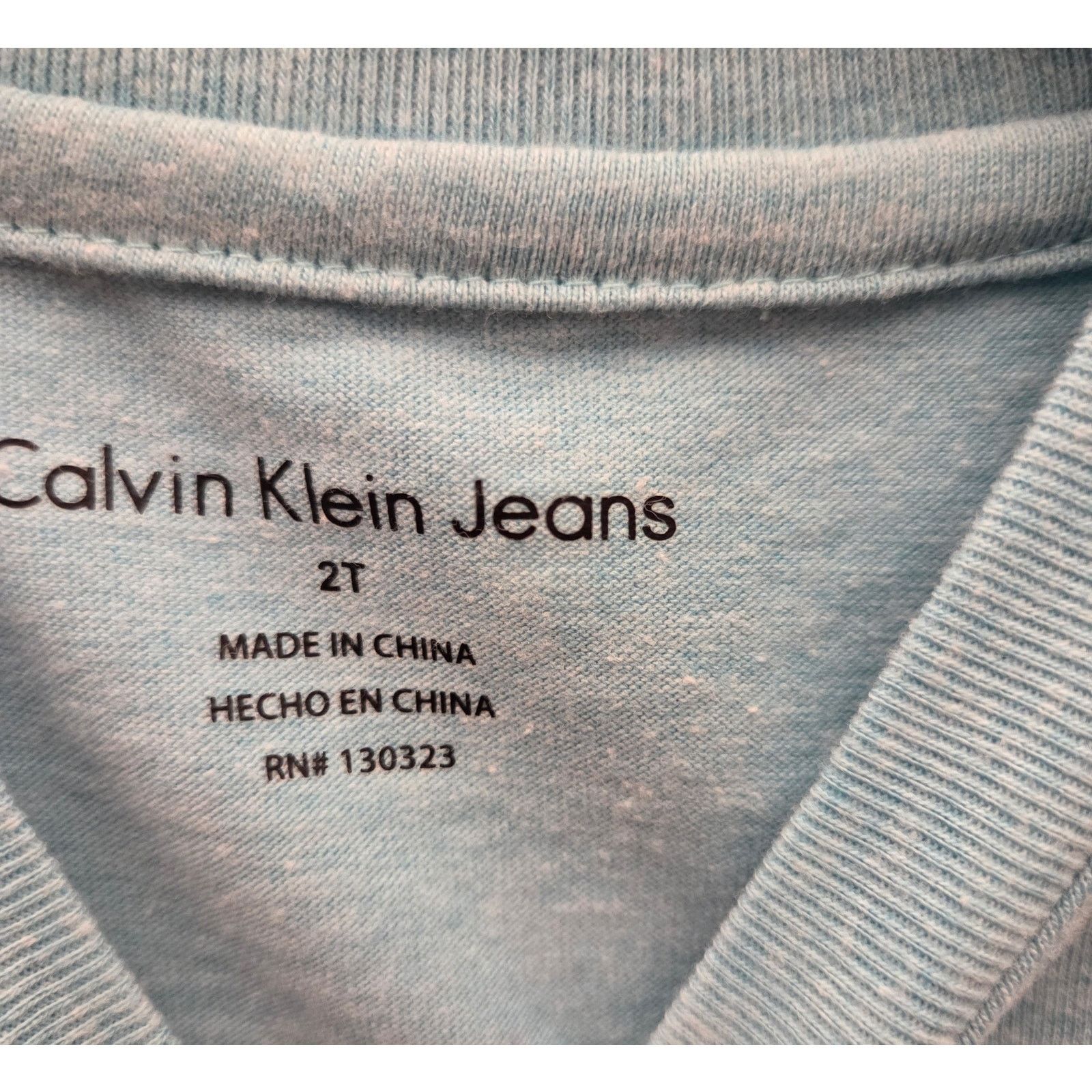 Calvin Klein Calvin Klein Kids Heather Light Blue T-Shirt - Size 2T Size US XXS / EU 40 - 3 Thumbnail
