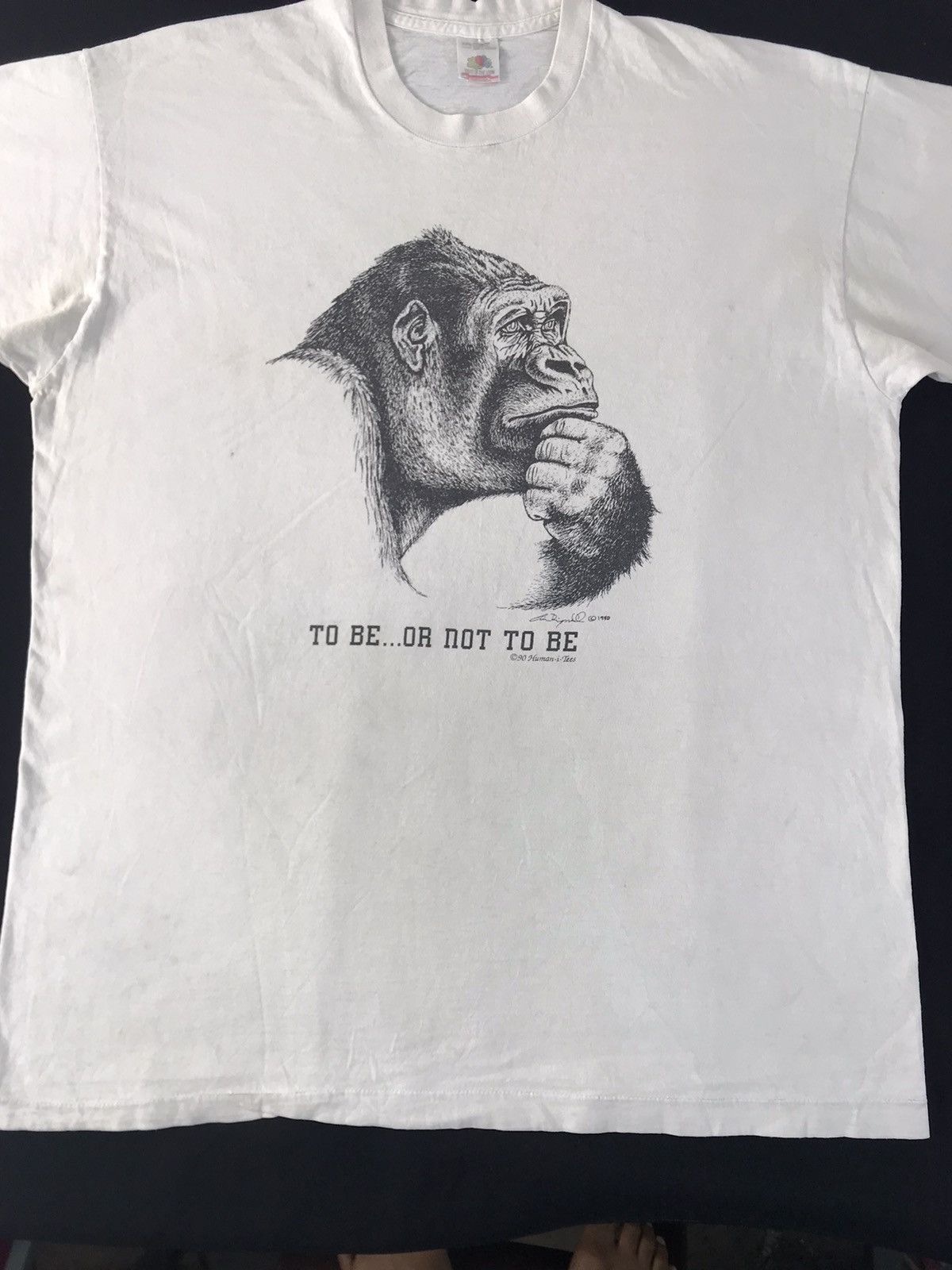 Japanese Brand 90s Human I Tees To Be Or Not To Be Humour Big Ape Printed Size US XL / EU 56 / 4 - 3 Thumbnail