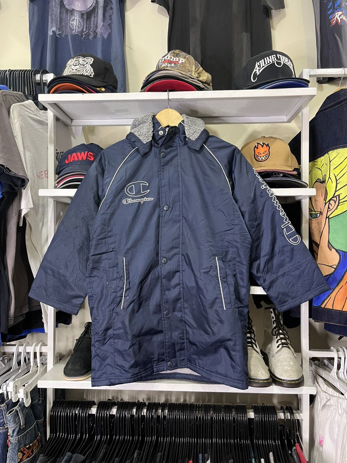 Champion Vintage Champion Long Jacket Big Logo Butten Down Size US M / EU 48-50 / 2 - 1 Thumbnail