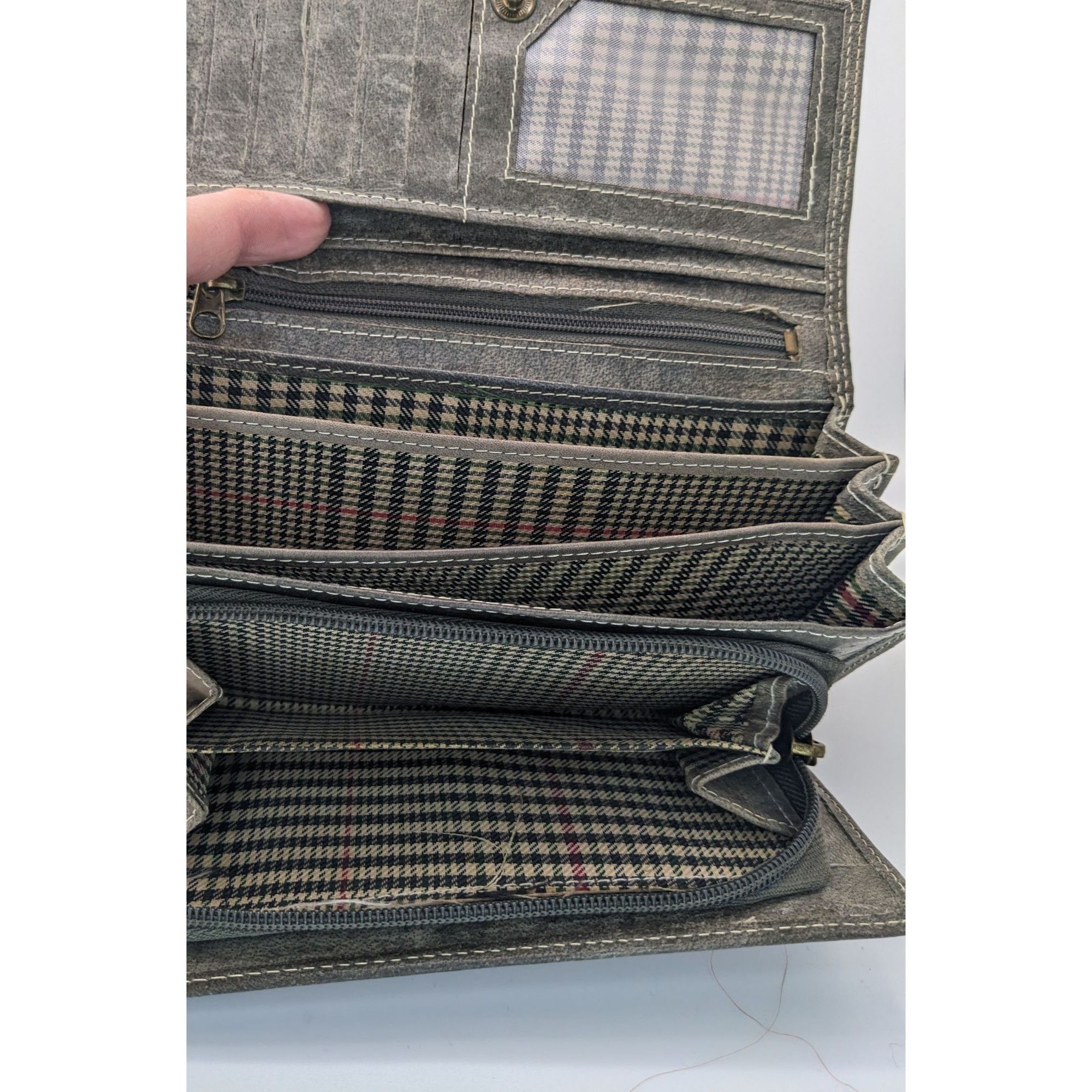 Other Vintage Wild Tiger Leather Wallet Retro Style 7x3.5 Inches W Size ONE SIZE - 8 Thumbnail