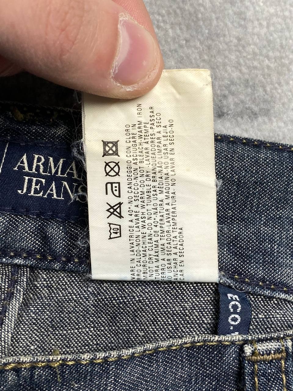 Armani Vintage Armani Big Logo Denim Jeans Men Size 31 Blue Size US 31 - 15 Thumbnail