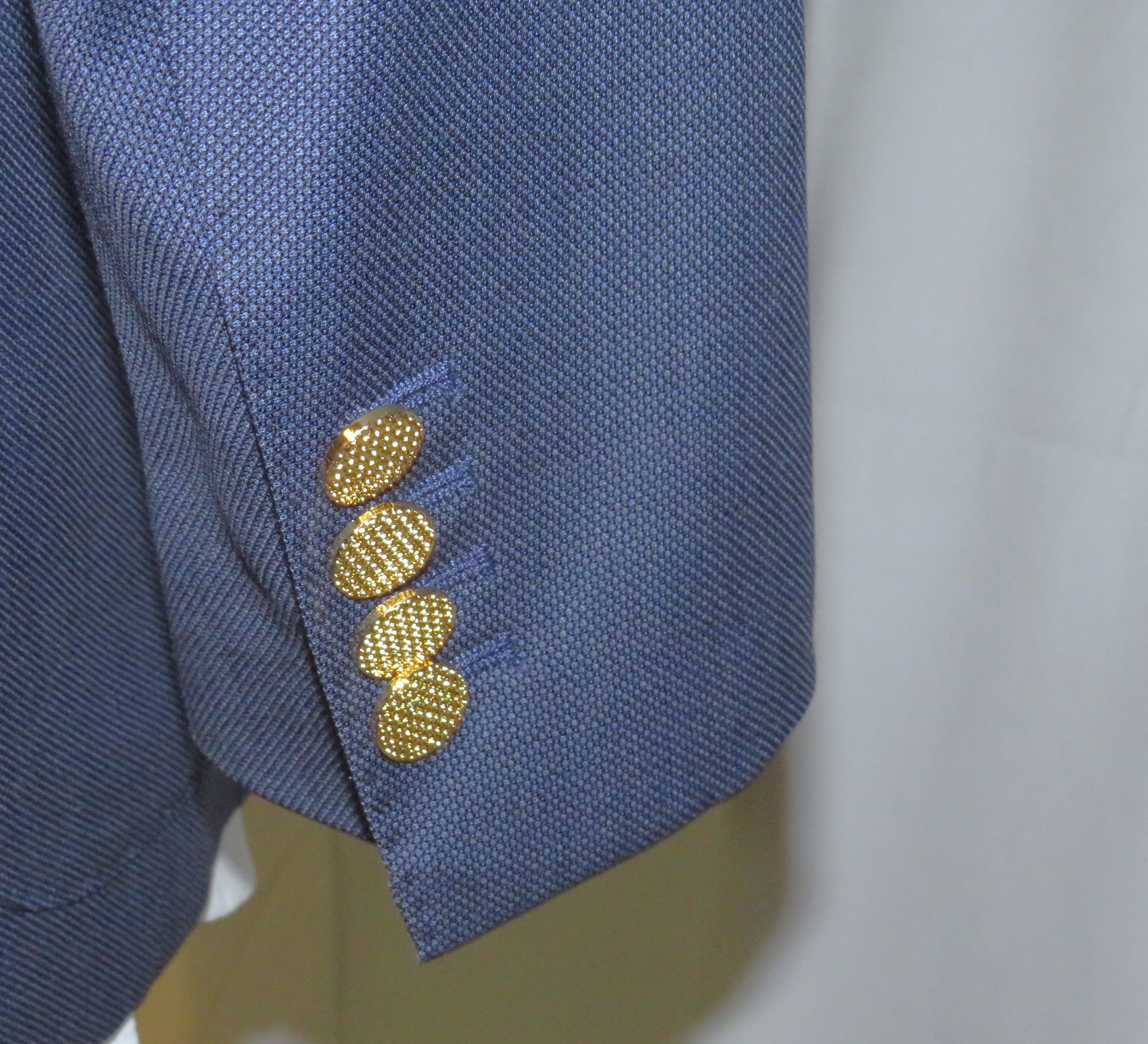 Other Alex Hitz Blue Gold Button Double Breasted Blazer 40S Size 40S - 7 Thumbnail