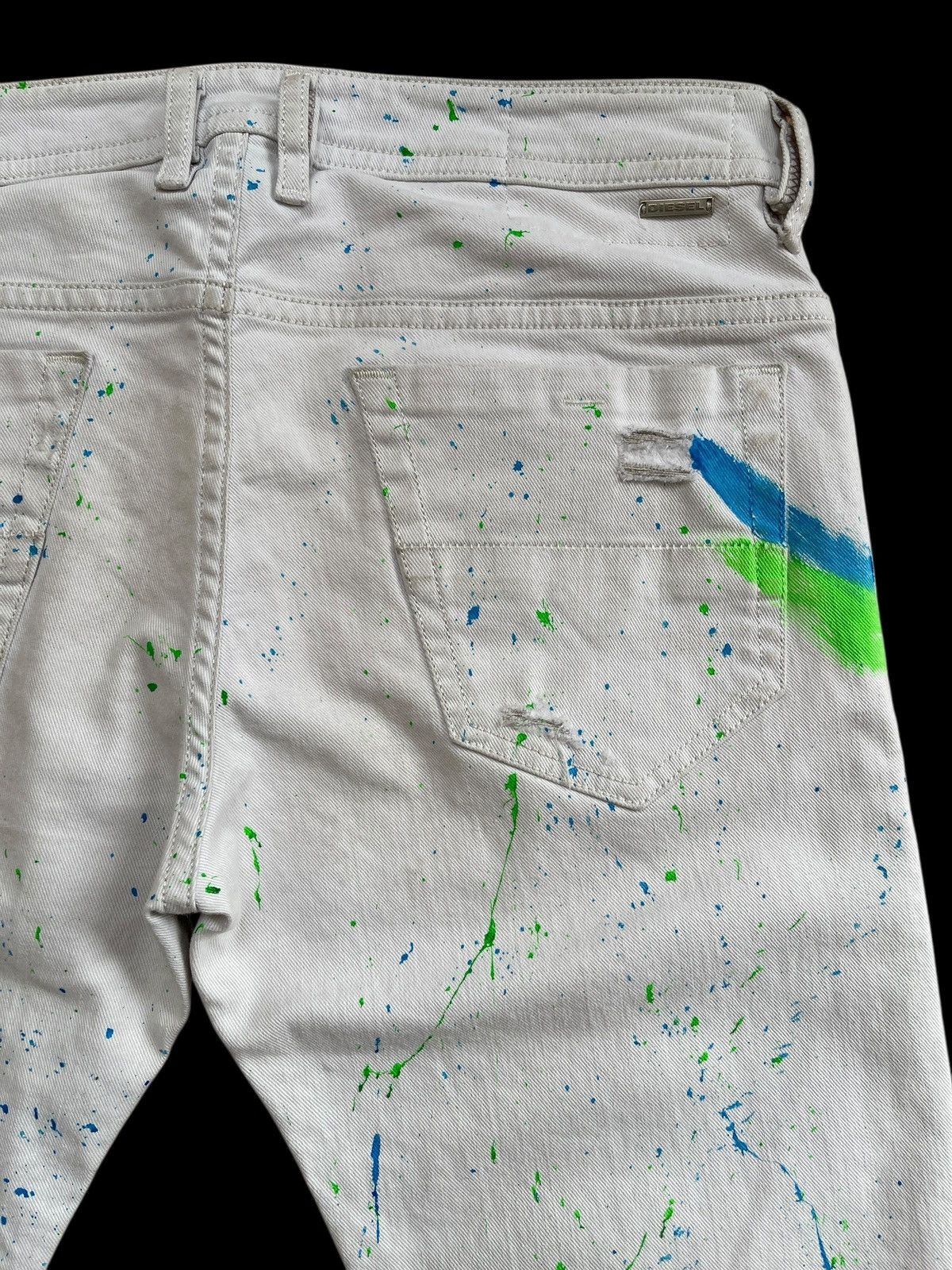 Diesel Diesel Thommer Slim-Skinny Paint Splatter Denim Size US 33 - 14 Thumbnail