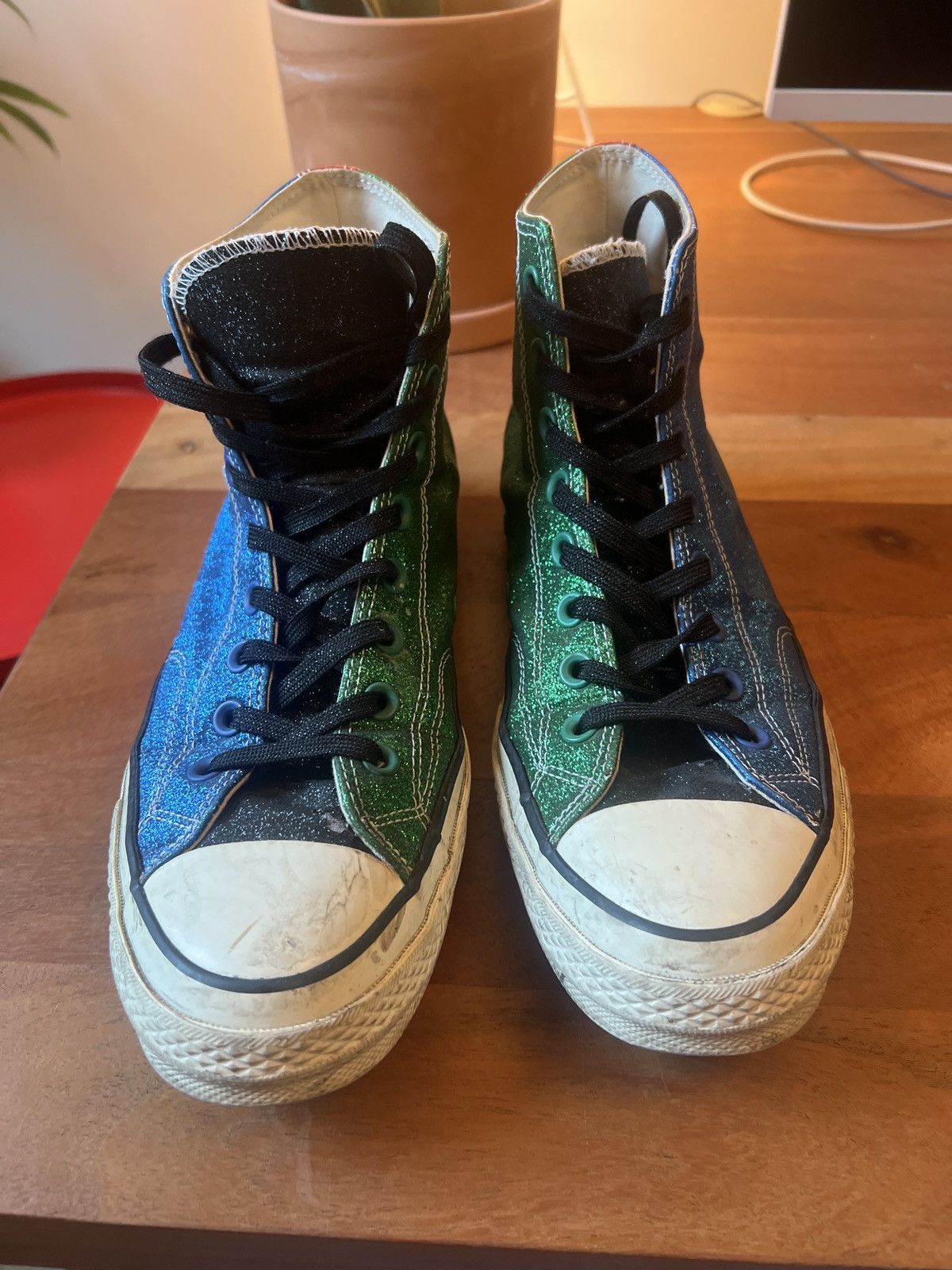 Converse J.W.Anderson J.W. Anderson Converse Blue and Green Glitter Grailed