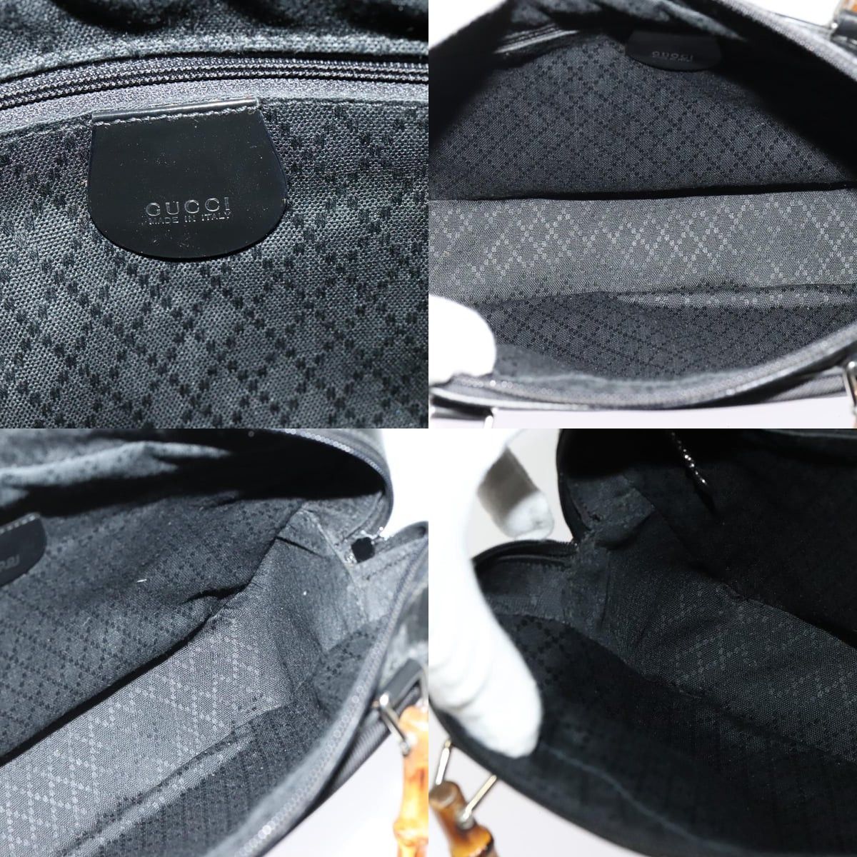 Gucci GUCCI Bamboo Hand Bag Nylon Black Silver 000 2040 000 2040 Size ONE SIZE - 11 Thumbnail