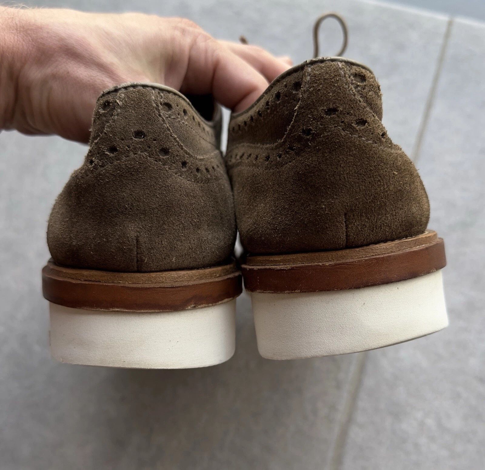 Doucal's Doucal's Doucals Italy Brogue Oxford Mens Dress Shoes Suede Size US 11 / EU 44 - 7 Thumbnail