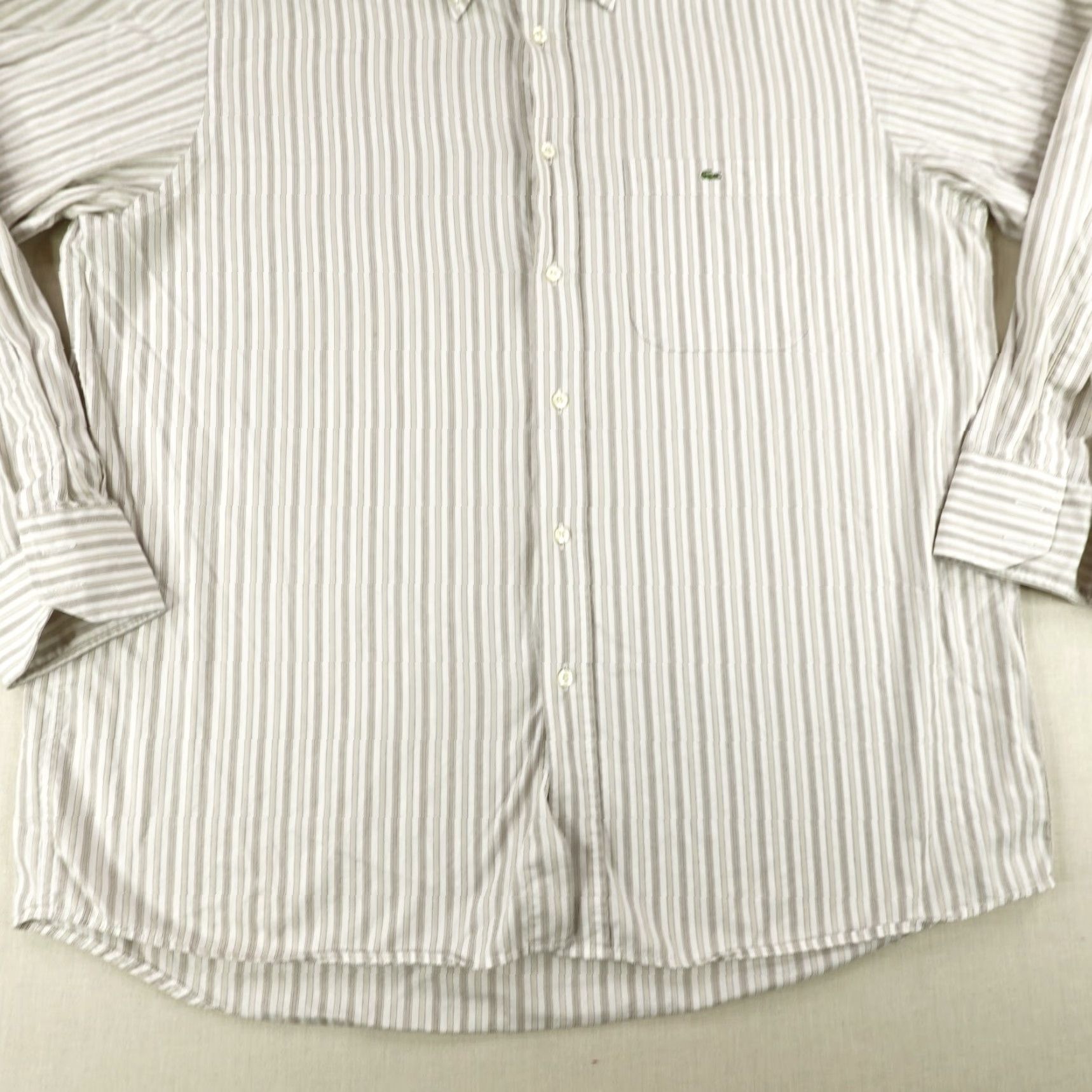 Lacoste VINTAGE Lacoste Shirt Mens XL Cotton Striped Button-Up Preppy Collared Lightweight Size US XL / EU 56 / 4 - 4 Thumbnail