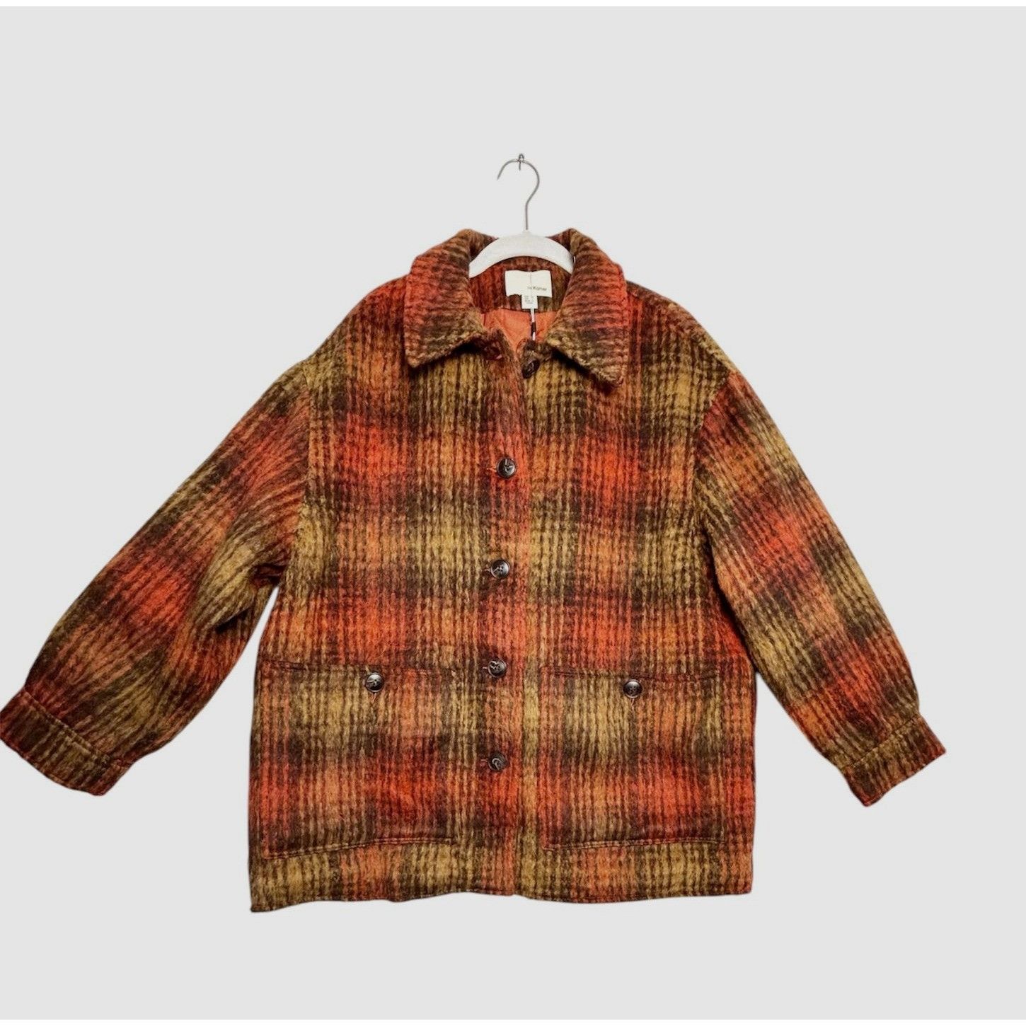 Other The Korner Women's Multicolor Plaid Fuzzy Shacket Coat - Sz Size M / US 6-8 / IT 42-44 - 1 Thumbnail