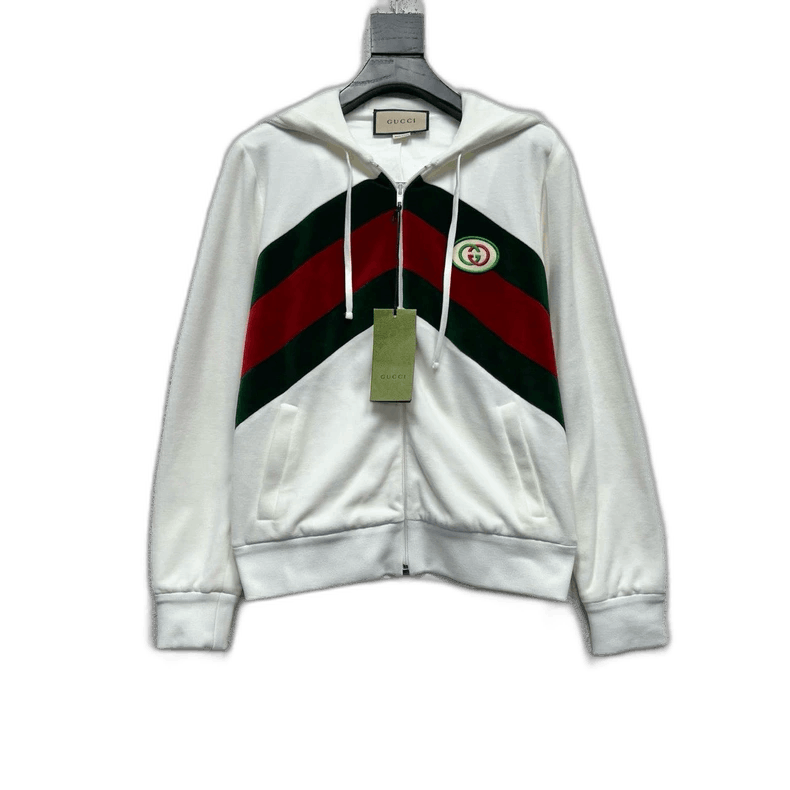 Gucci Gucci Velvet Double G Stripe Zip Jacket Size US XXS / EU 40 - 1 Thumbnail