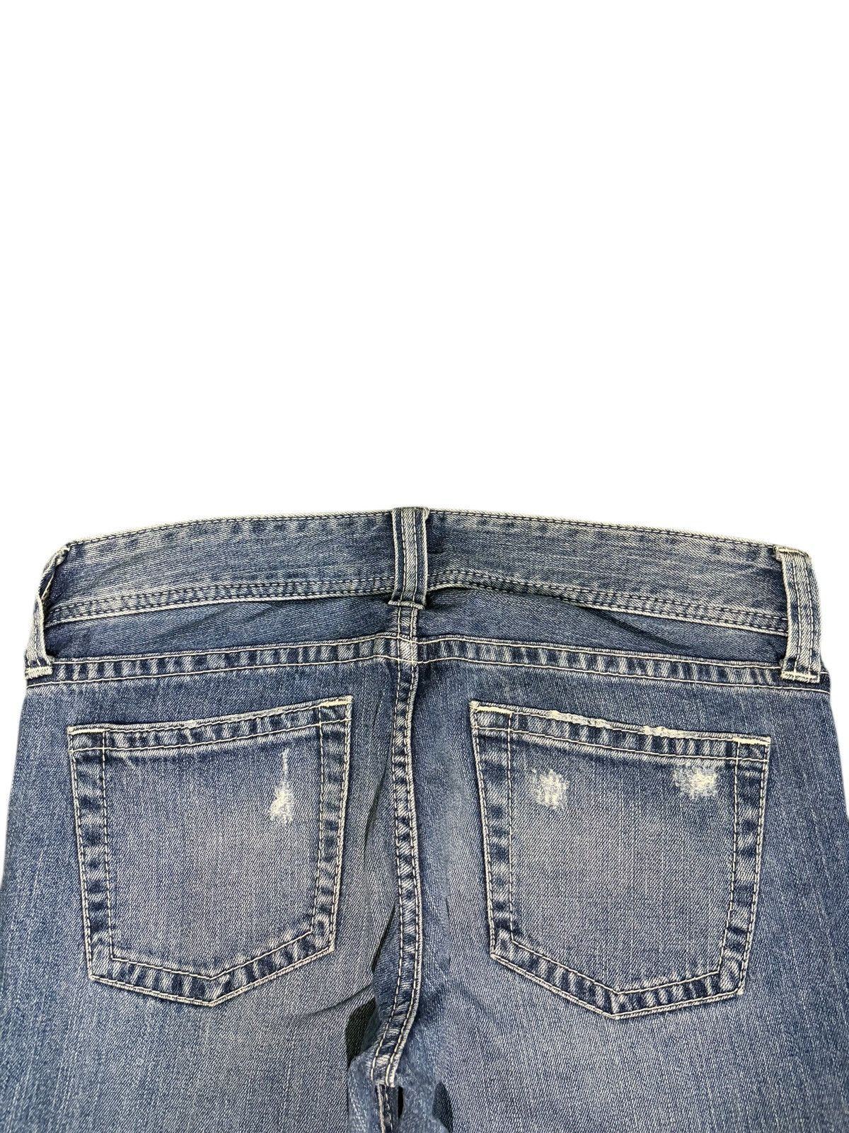 Uniqlo Vintage Japanese Uniqlo Blue Wash Distress Flare Jeans Size 31" - 4 Thumbnail