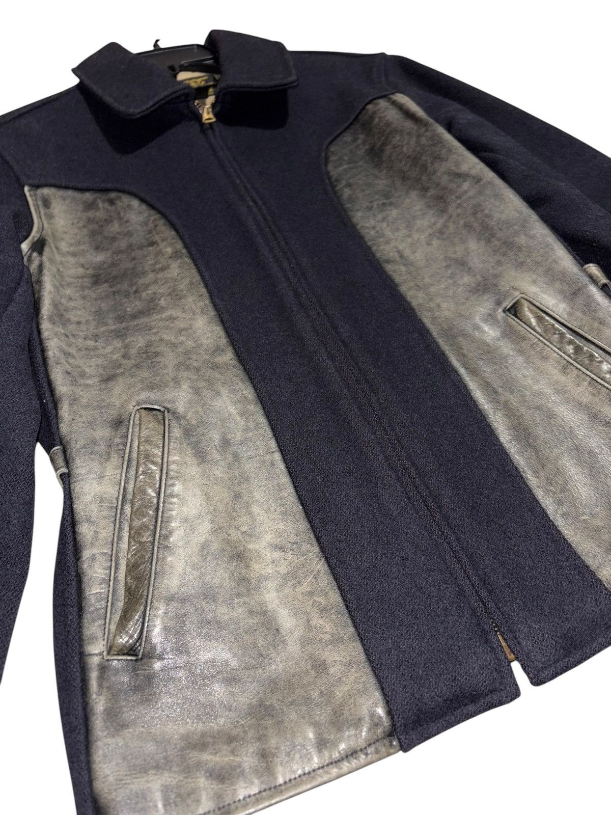 RRL Ralph Lauren Vintage RRL Wool Leather Union Military Jacket avant garde Size US S / EU 44-46 / 1 - 3 Thumbnail