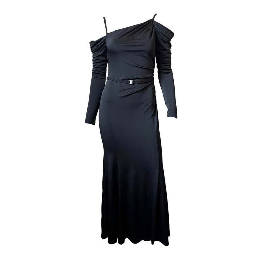 Jonathan Simkhai Jonathan Simkhai Black One Shoulder Maxi Dress Steele Pebble Size S / US 4 / IT 40 - 2 Thumbnail
